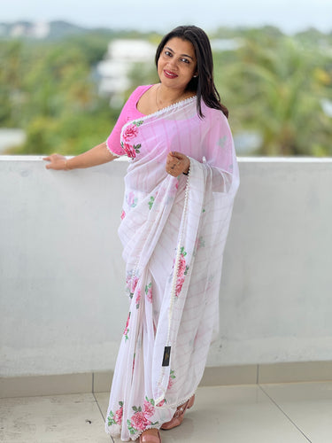 Floral Digital Printed Georgette Saree | HT197