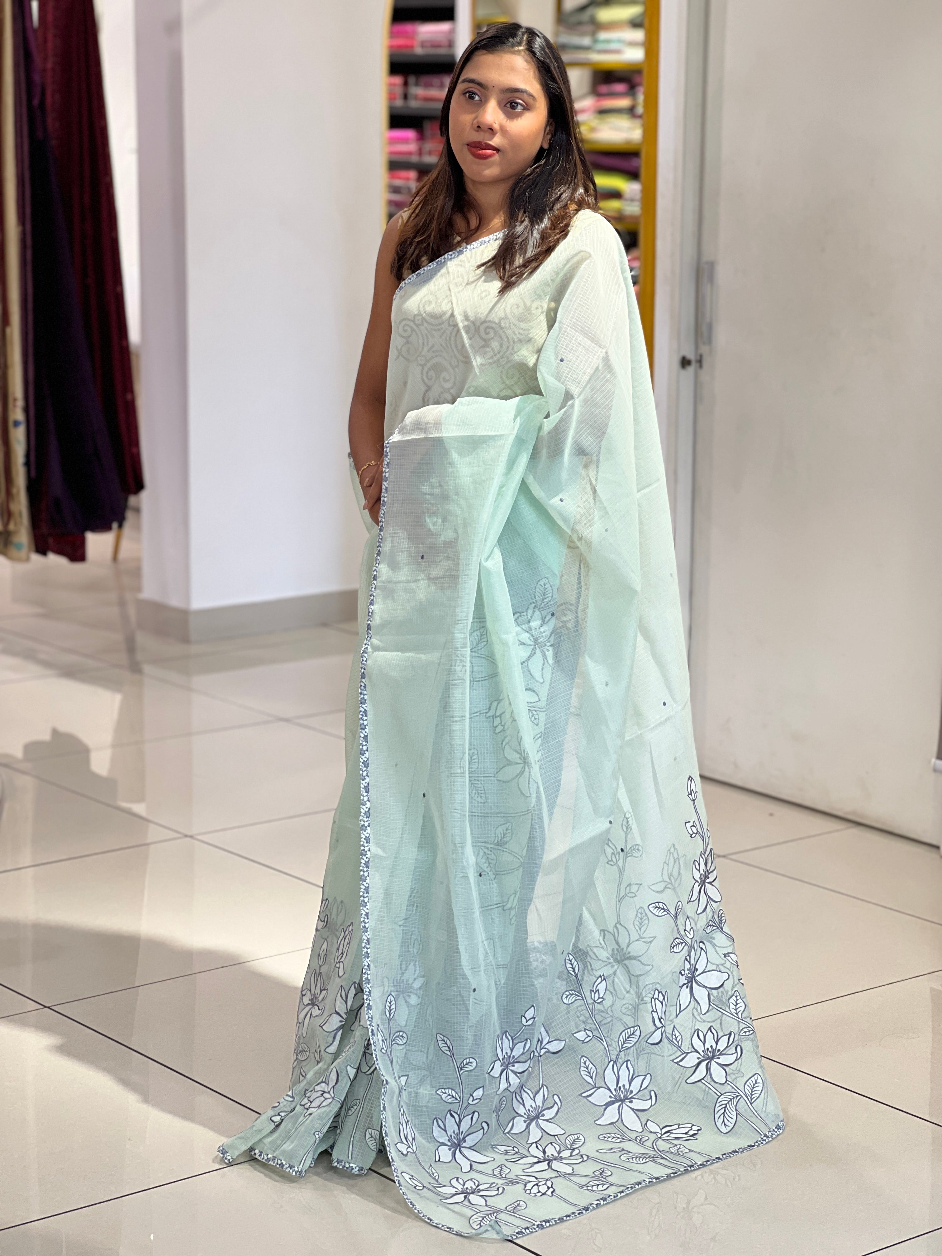 Floral Applique Detailed Kota Saree | BLD1593