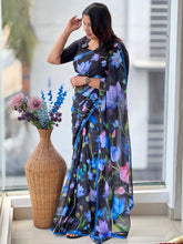 Floral Digital Printed Georgette Saree  | HT216