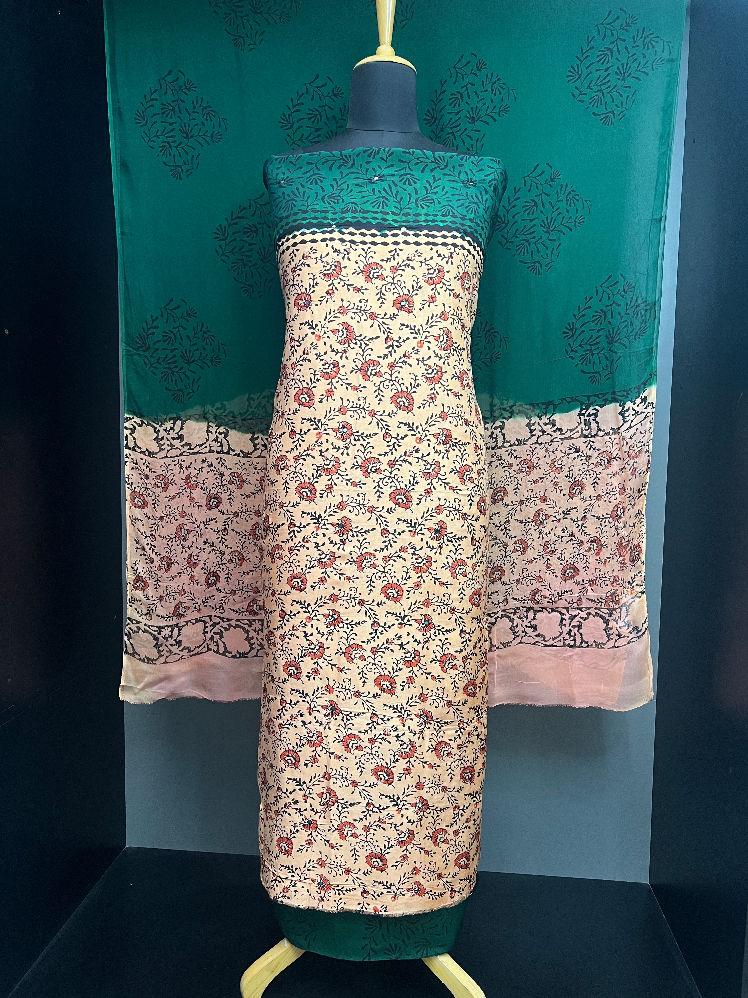 Digital Print With Mirror Detailed Muslin Silk Salwar Set | SF1178