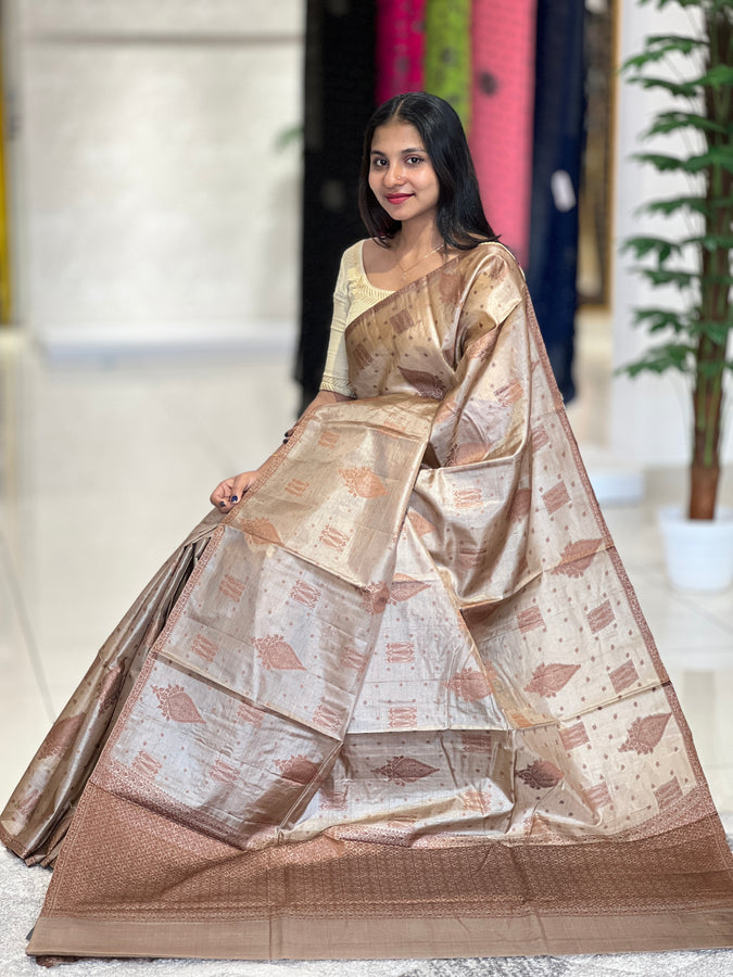 Thread Woven Soft Tussar Saree | YNG393