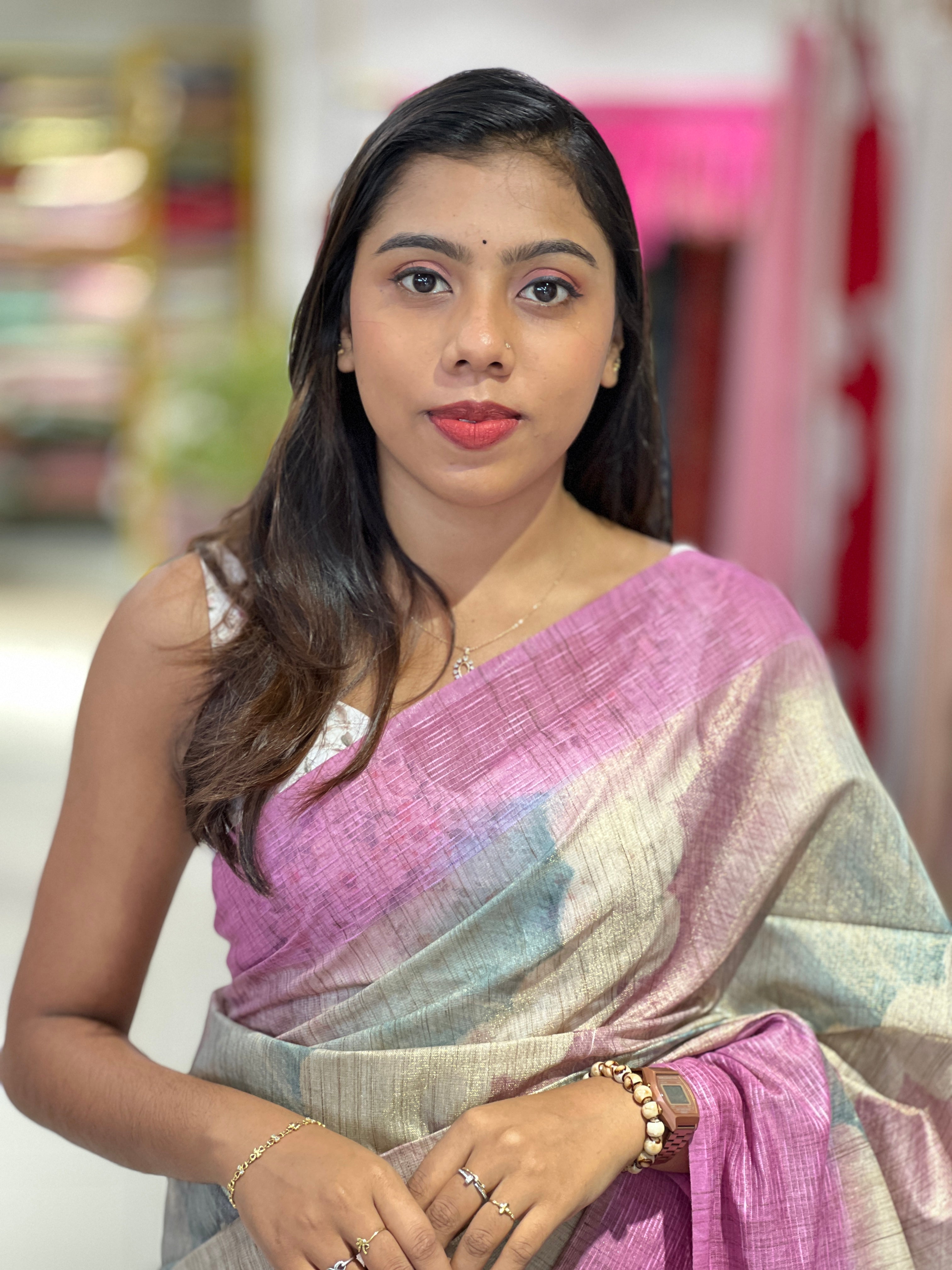 Printed Semi Tussar Saree | PF1086