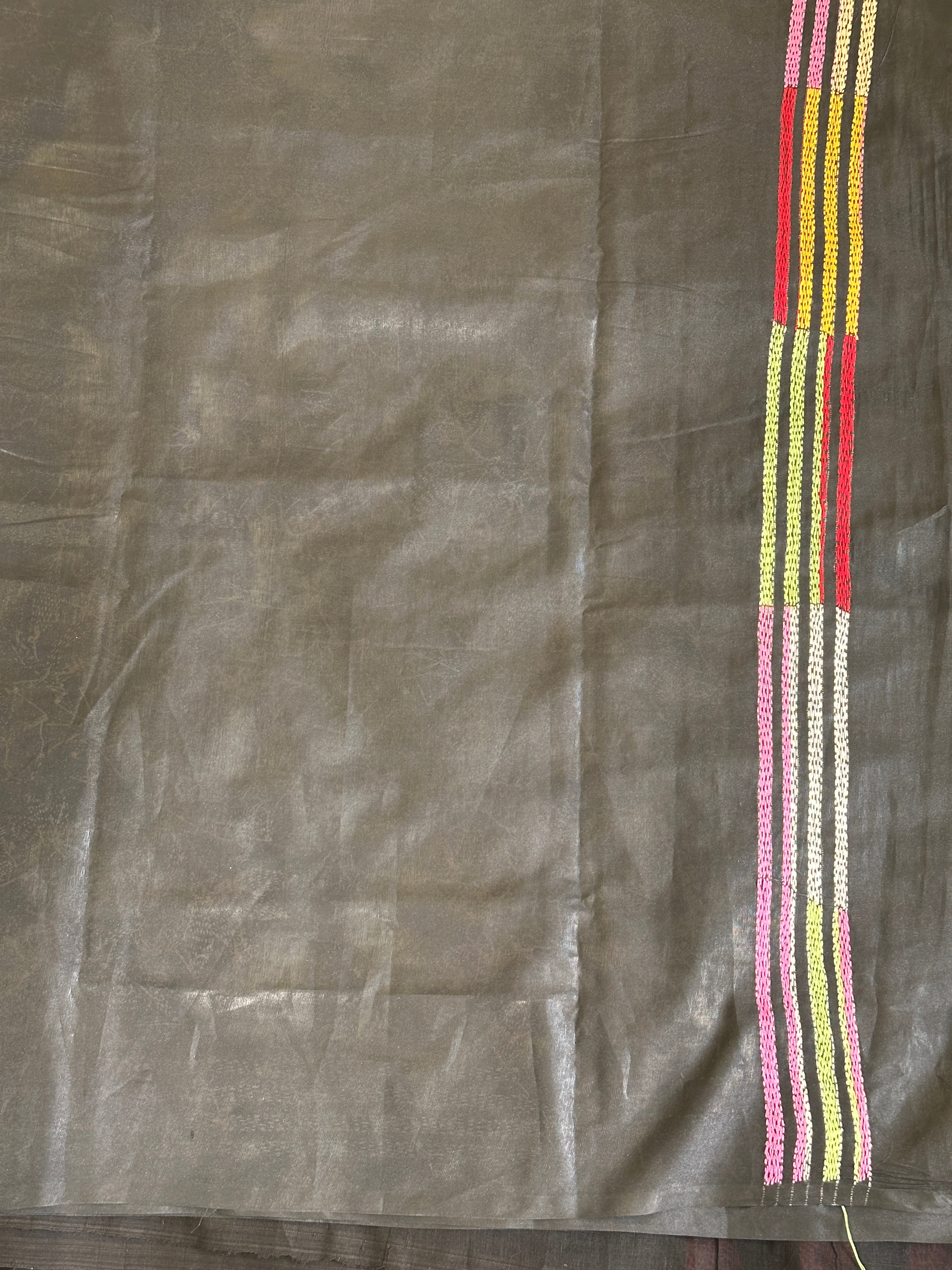 Nakshi Kantha Embroidery Detailed Bangalore Silk Saree | AYD164