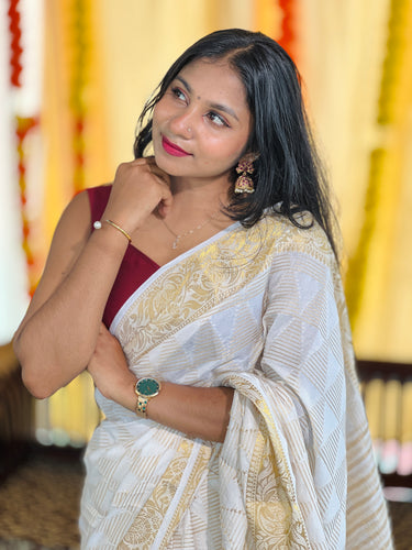 Banarasi Weaved Semi Silk Saree | GAT384