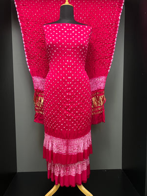 Bandhani Pattern Tie & Dye Semi Modal Salwar Set | SAC191
