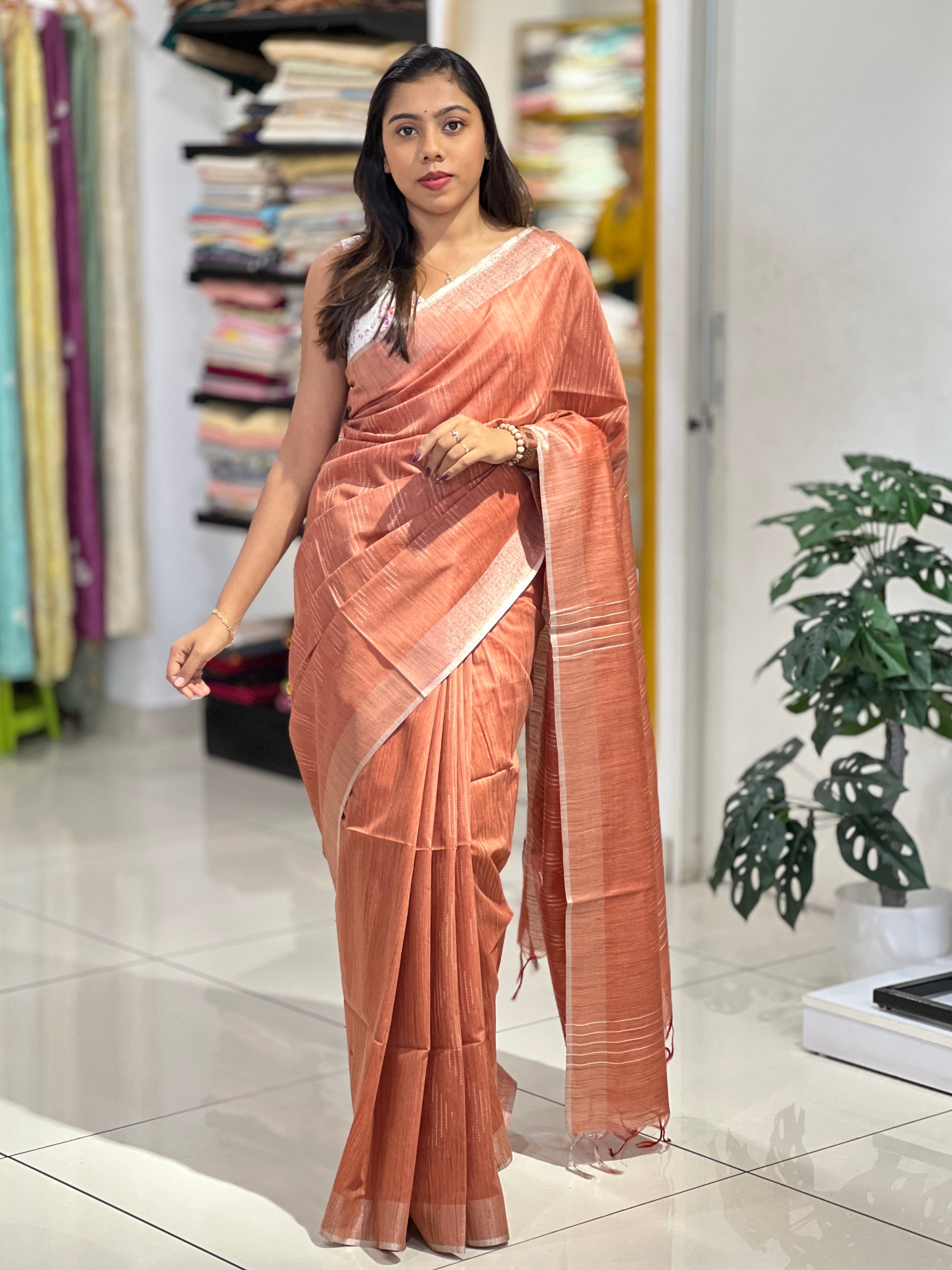 Thread Woven Semi Tussar Saree | PF1136