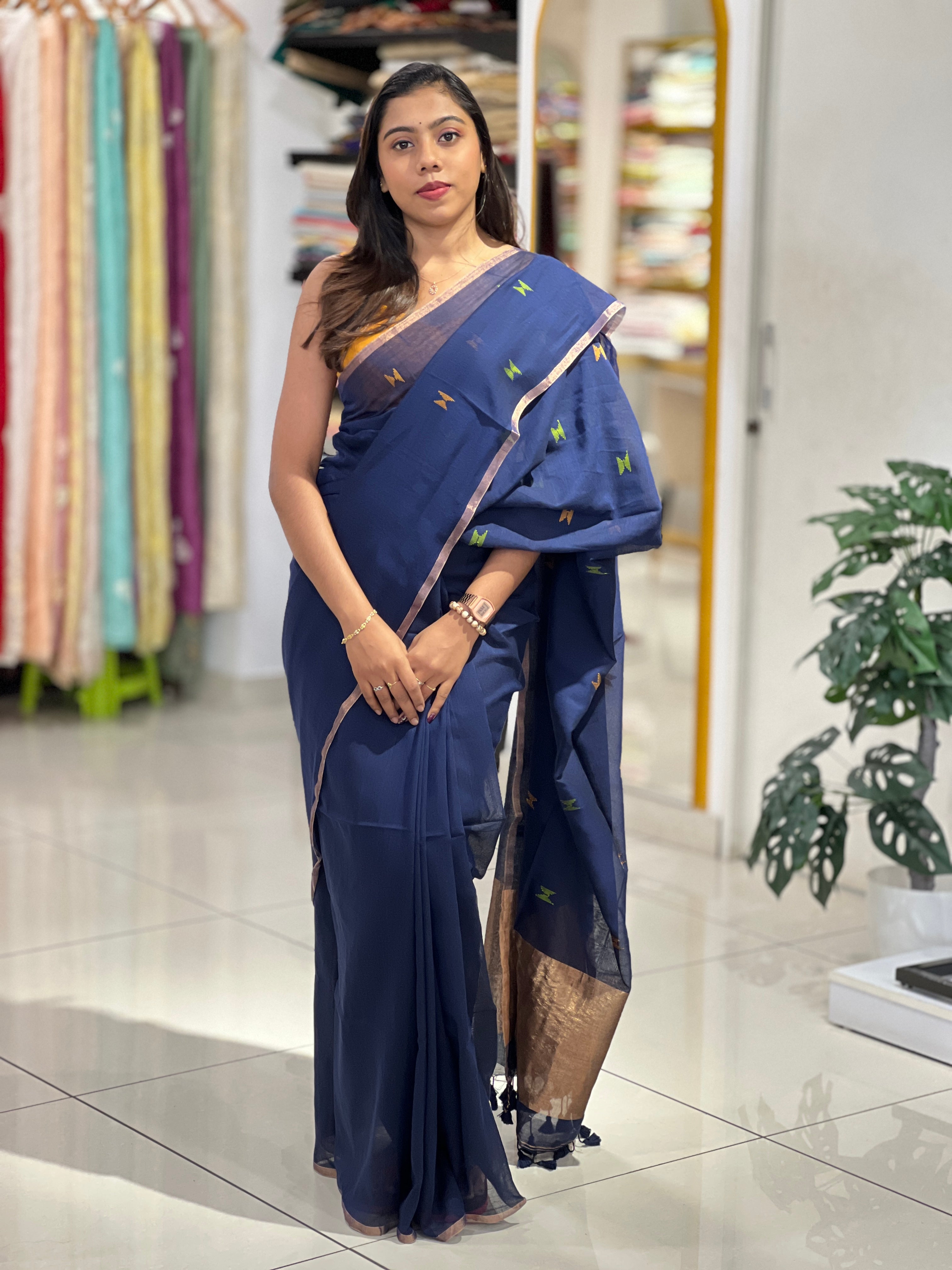 Zari Weaved Soft Cotton Saree | PF1147