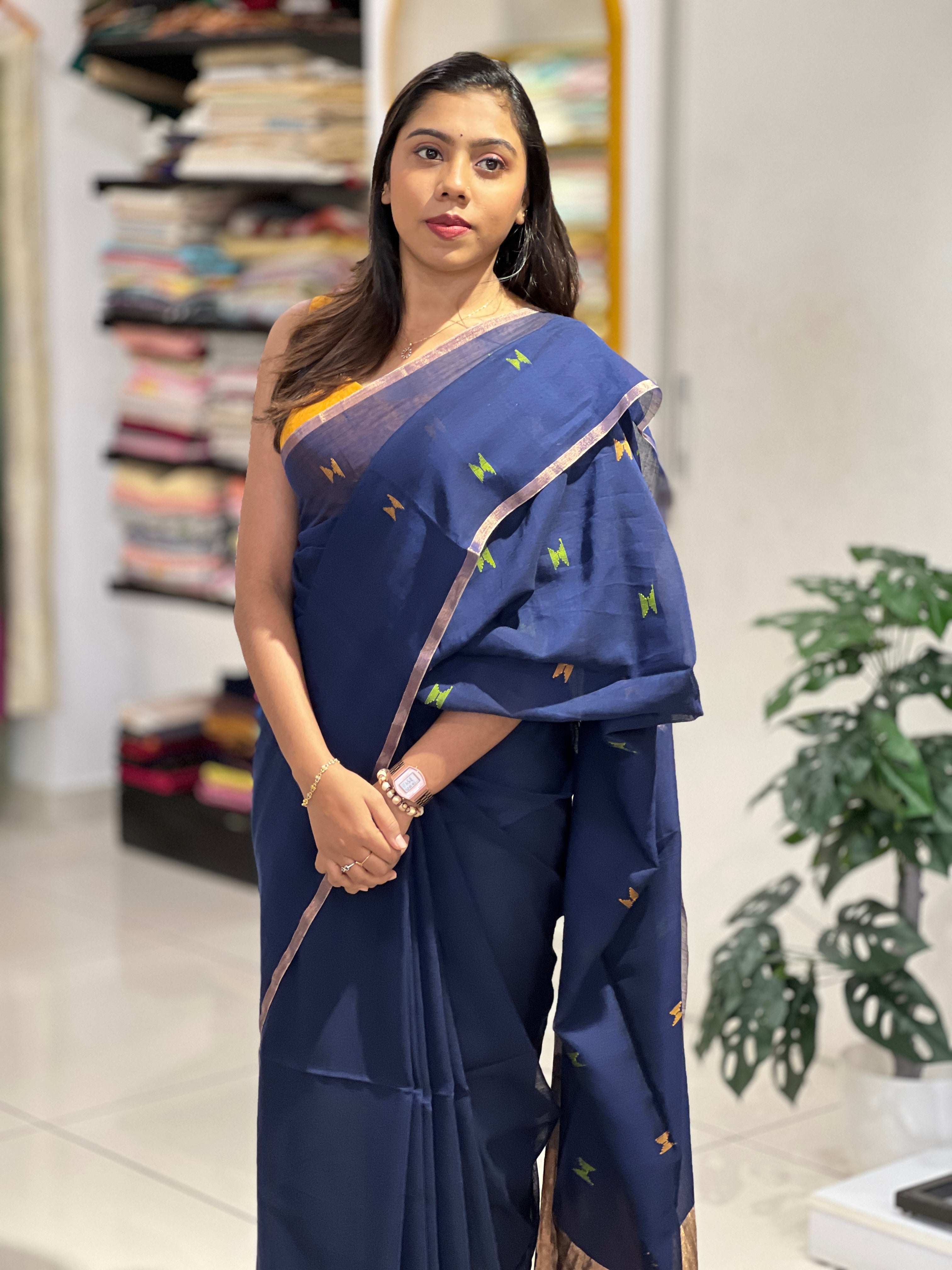 Zari Weaved Soft Cotton Saree | PF1147