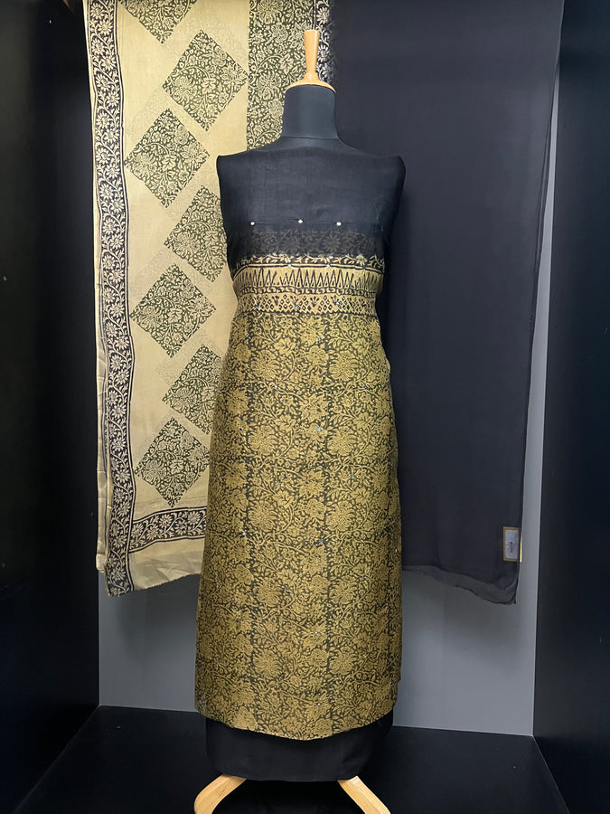 Print With Nalgonda Mirror Detailed Kota Salwar Set  | SF1170