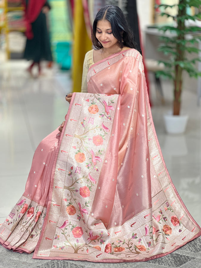 Paithani & Puniya Weaving Patterned Organza Saree | SUN148