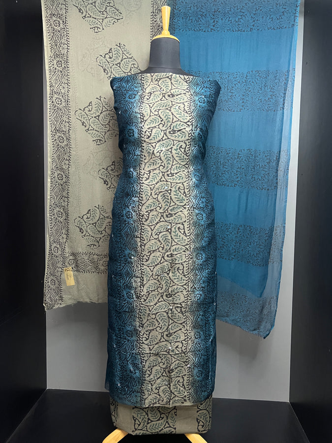Print With Nalgonda Mirror Detailed Kota Salwar Set | SF1156