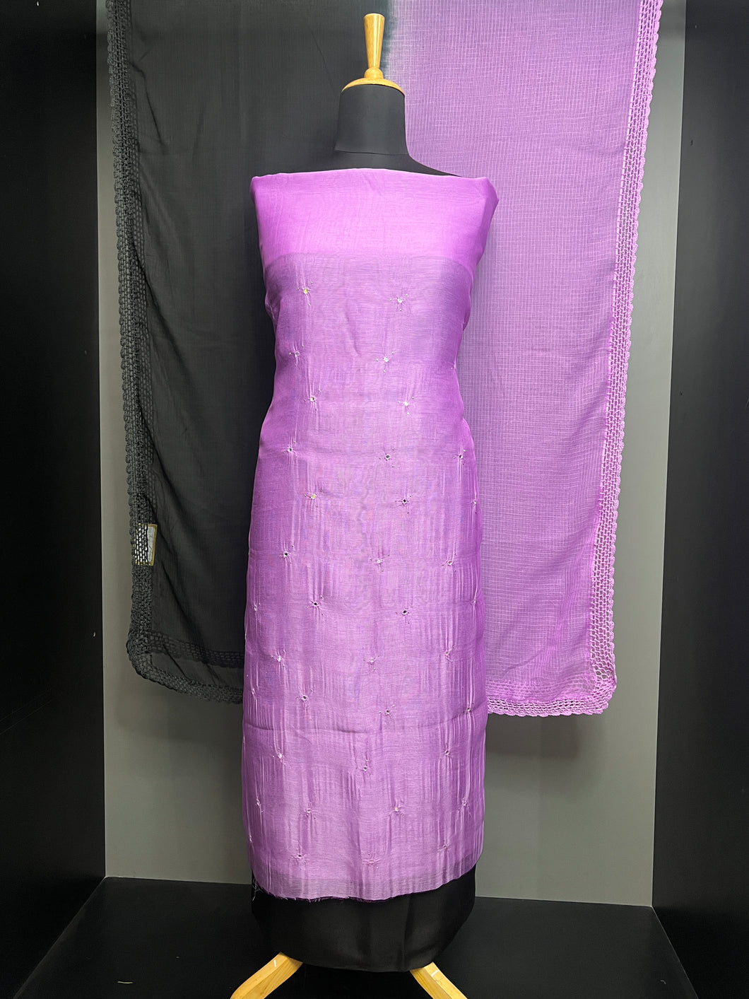 Nalgonda Mirror Detailed Supernet Kota Salwar Set | SF1197