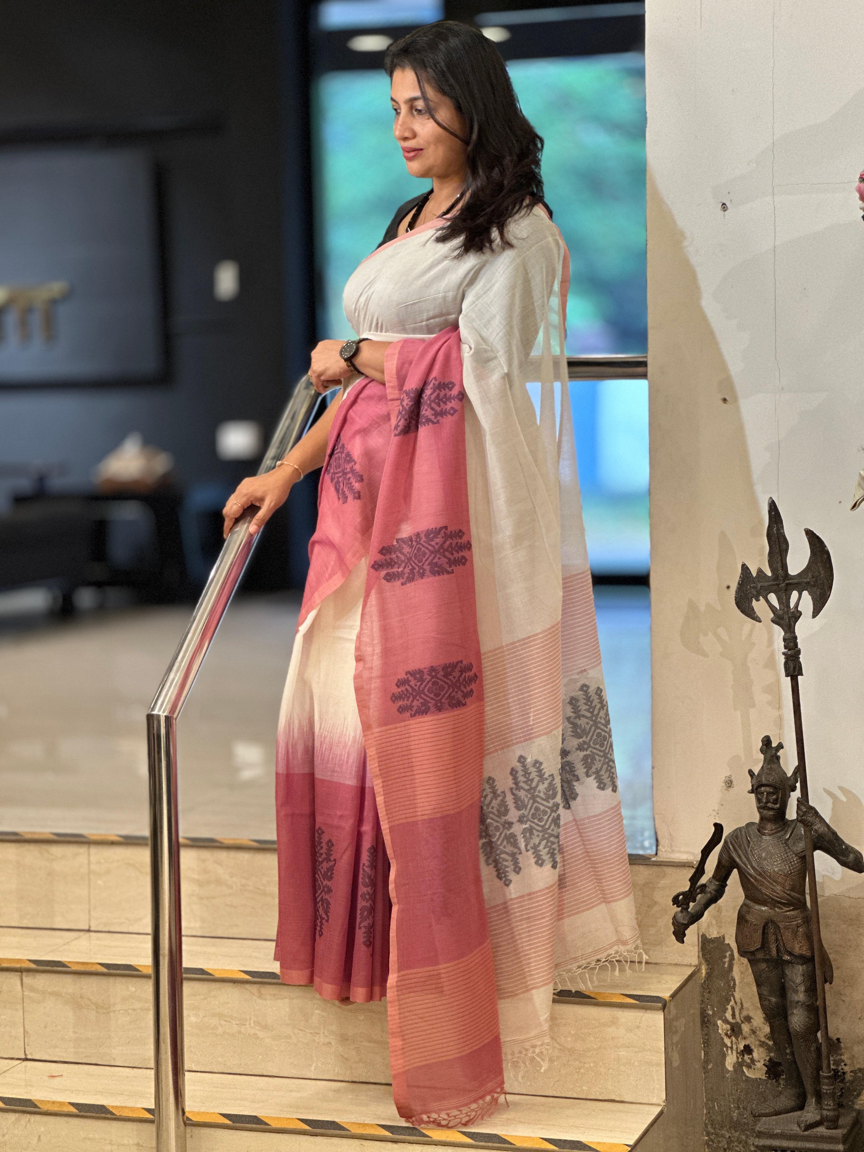 Jamdani Woven Handloom Soft Cotton Saree | AYD185