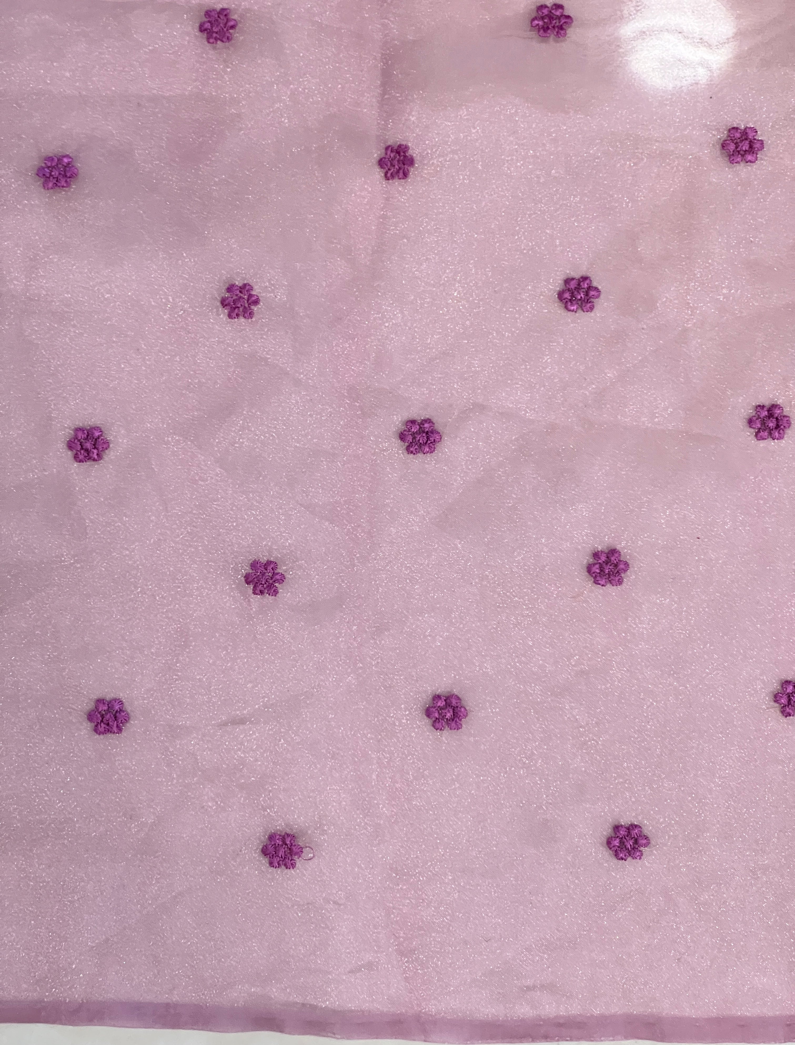 Floral Embroidery Detailed Shimmer Organza Saree | BLD1602