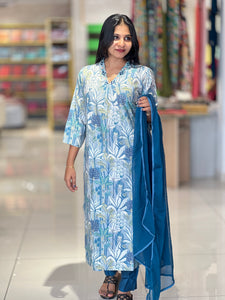 Print & Embroidery Detailed Muslin Finish Kurta Set | PIR138