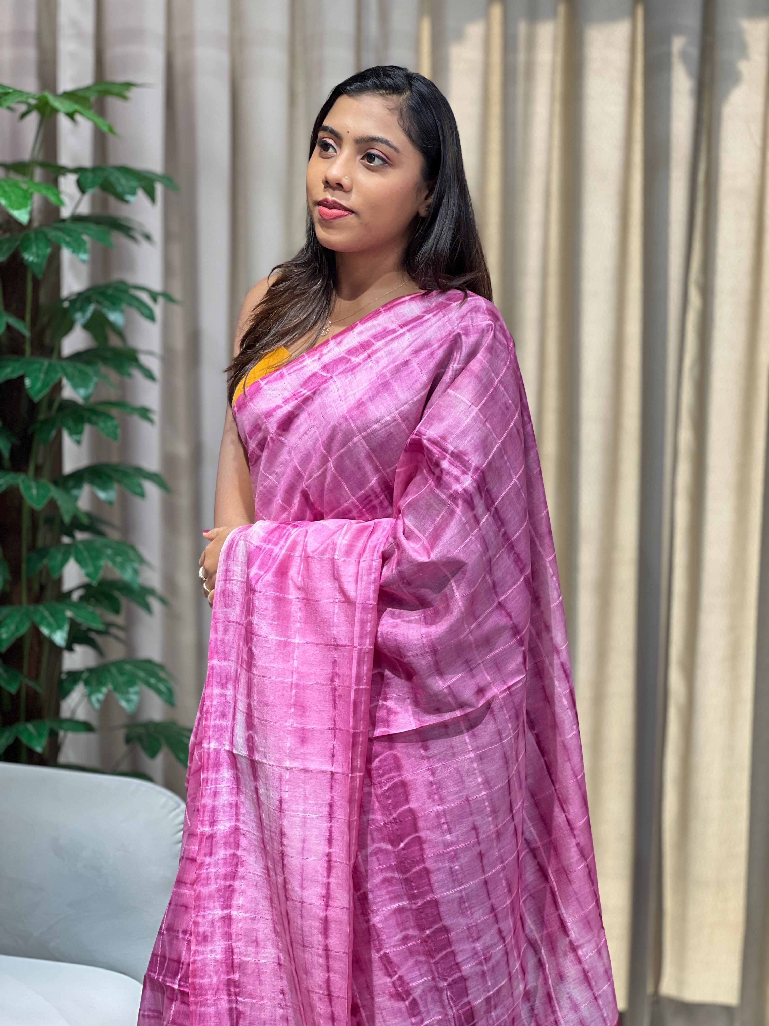 Tie & Dye With Kesiya Detailed Tussar Finish Saree | PF1107