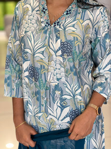 Print & Embroidery Detailed Muslin Finish Kurta Set | PIR138