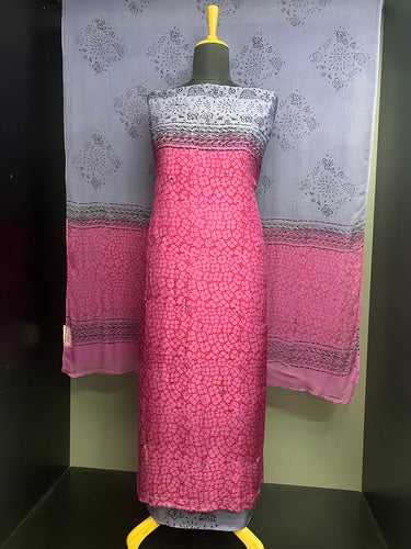 Print With Mirror Detailed Shaded Muslin Silk Salwar Set | SF1188