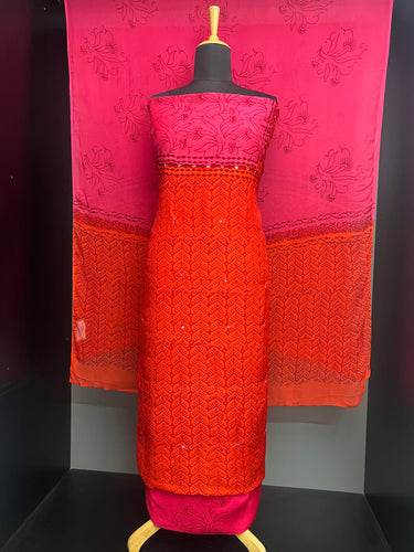 Print With Nalgonda Mirror Detailed Muslin Silk Salwar Set | SF1181