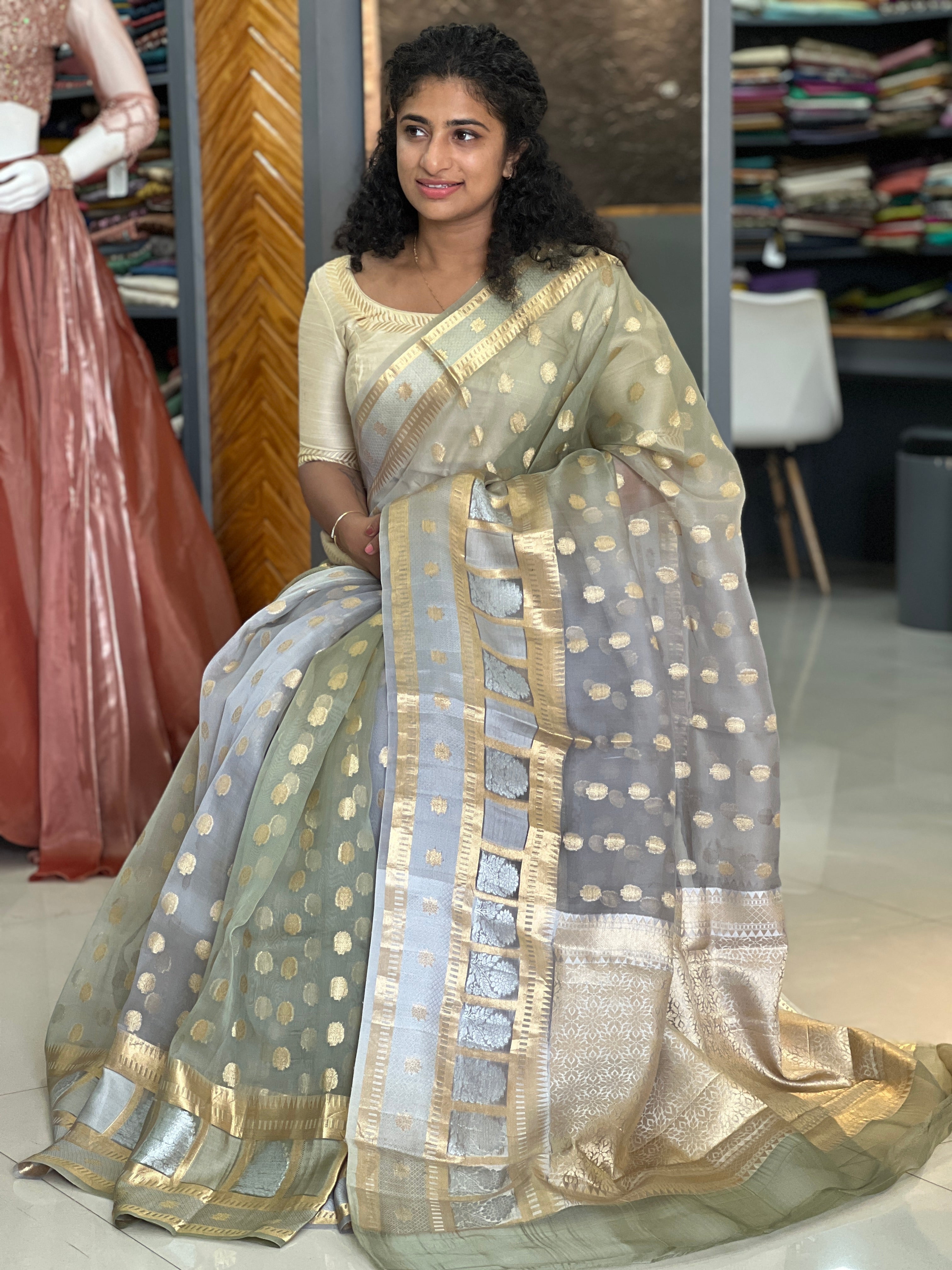 Banarasi Woven Organza Sarees | JCL634