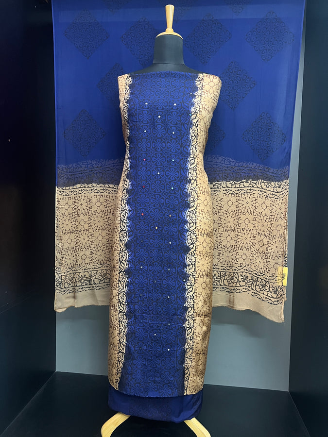 Print With Mirror Detailed Shaded Muslin Silk Salwar Set | SF1187