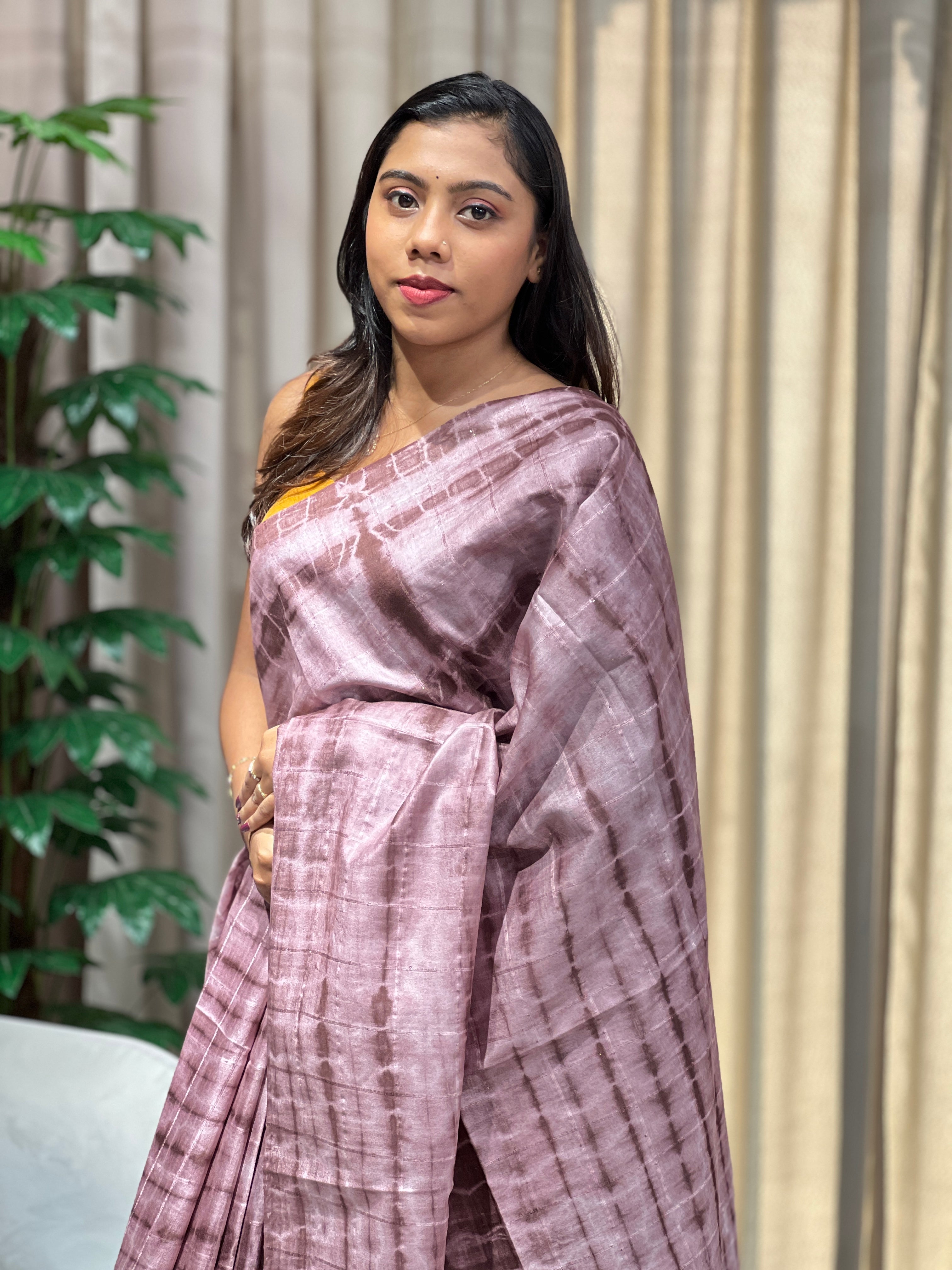 Tie & Dye With Kesiya Detailed Tussar Finish Saree | PF1106