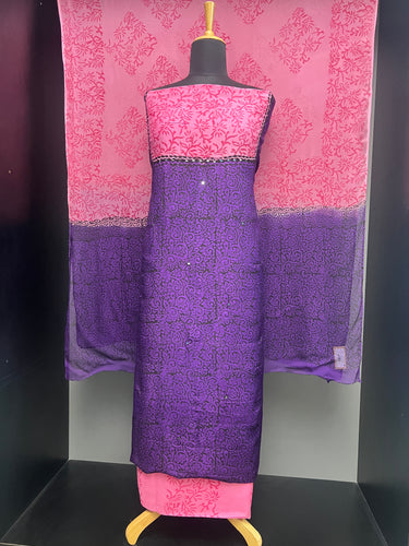 Print With Nalgonda Mirror Detailed Muslin Silk Salwar Set | SF1193