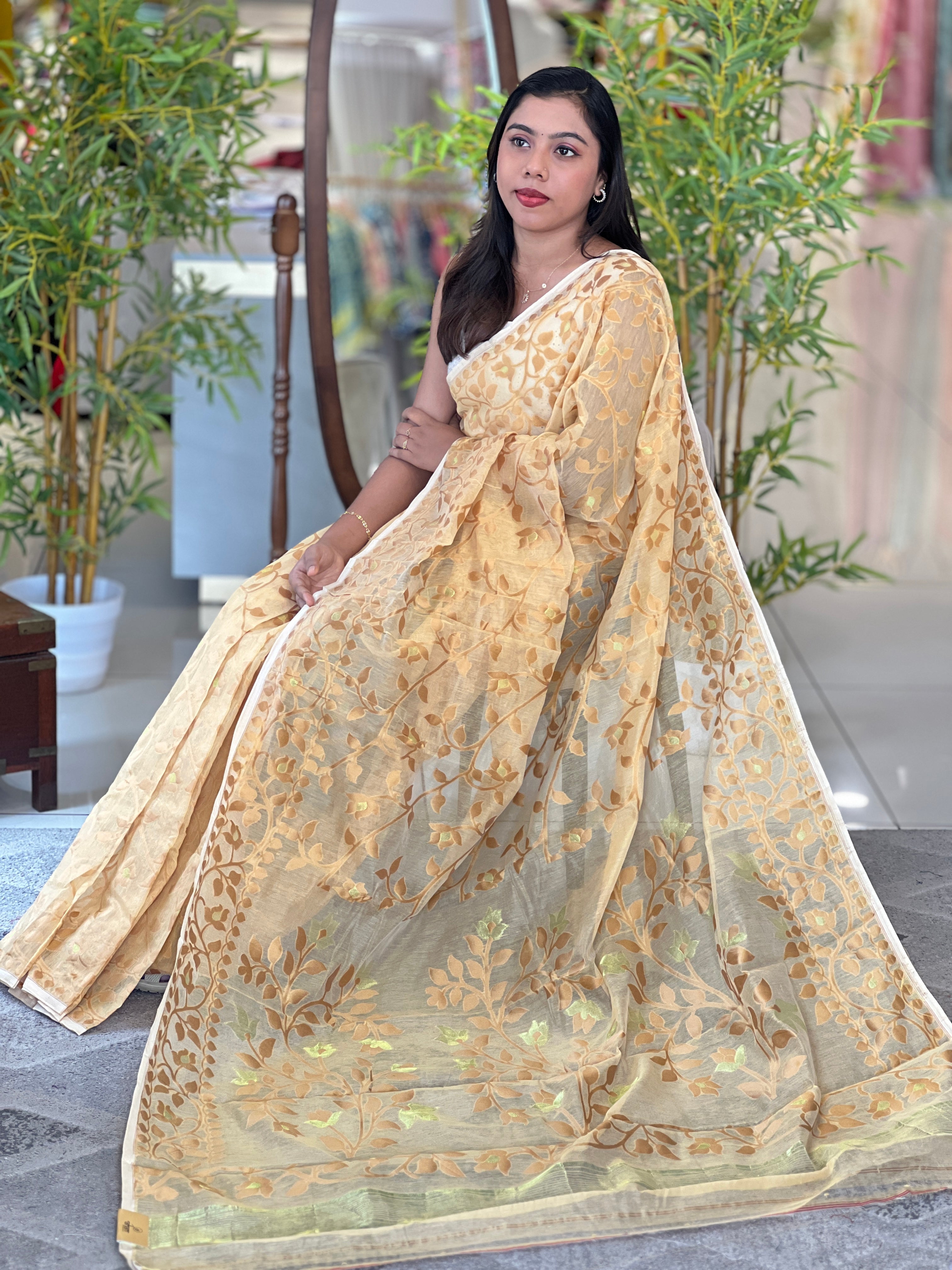 Jamdani Weaving Cotton Saree |RP811