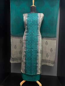 Print With Nalgonda Mirror Detailed Muslin Silk Salwar Set | SF1186