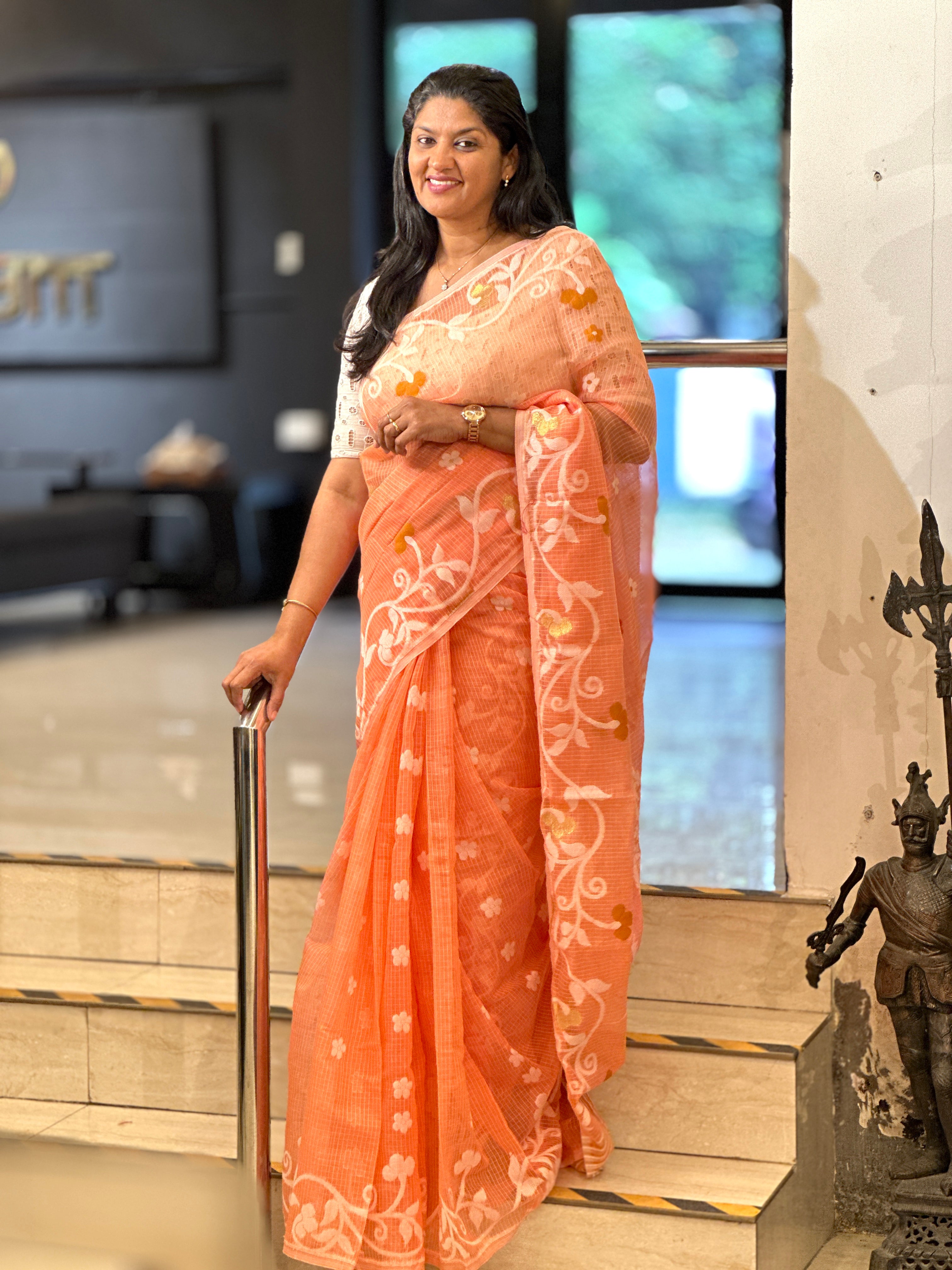 Jamdani Woven Kota Saree | AYD198