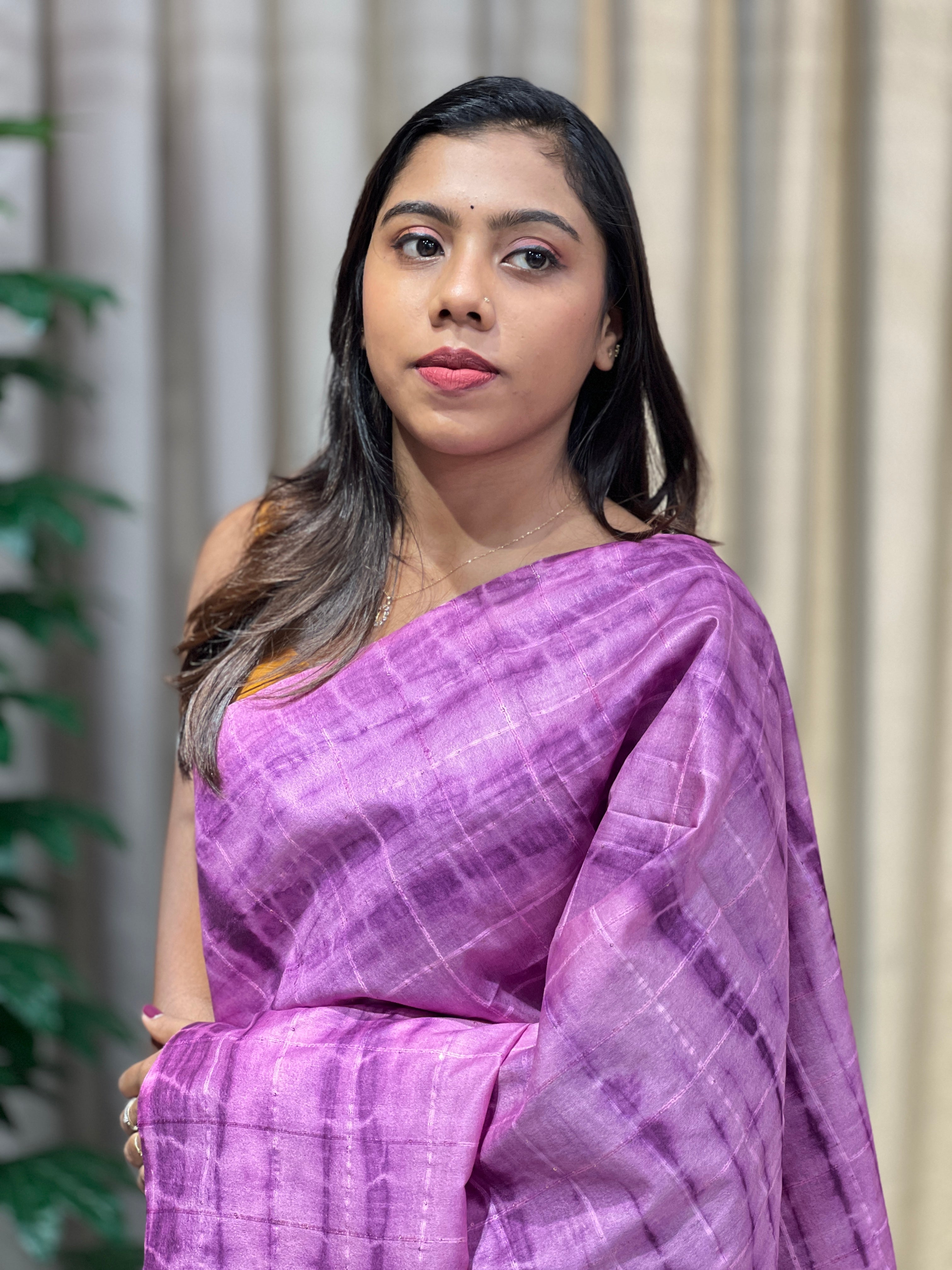 Tie & Dye With Kesiya Detailed Tussar Finish Saree | PF1109