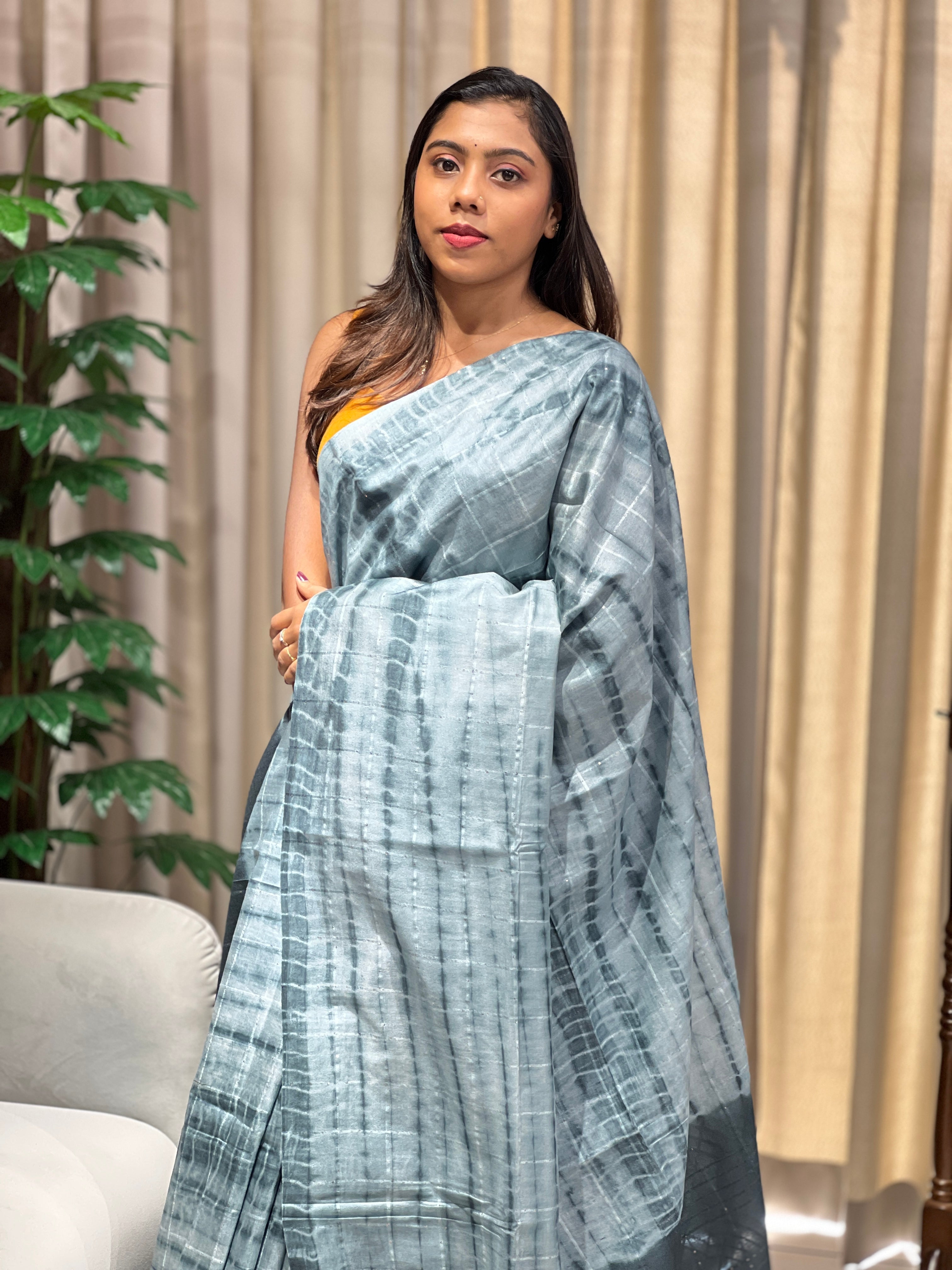 Tie & Dye With Kesiya Detailed Tussar Finish Saree | PF1104