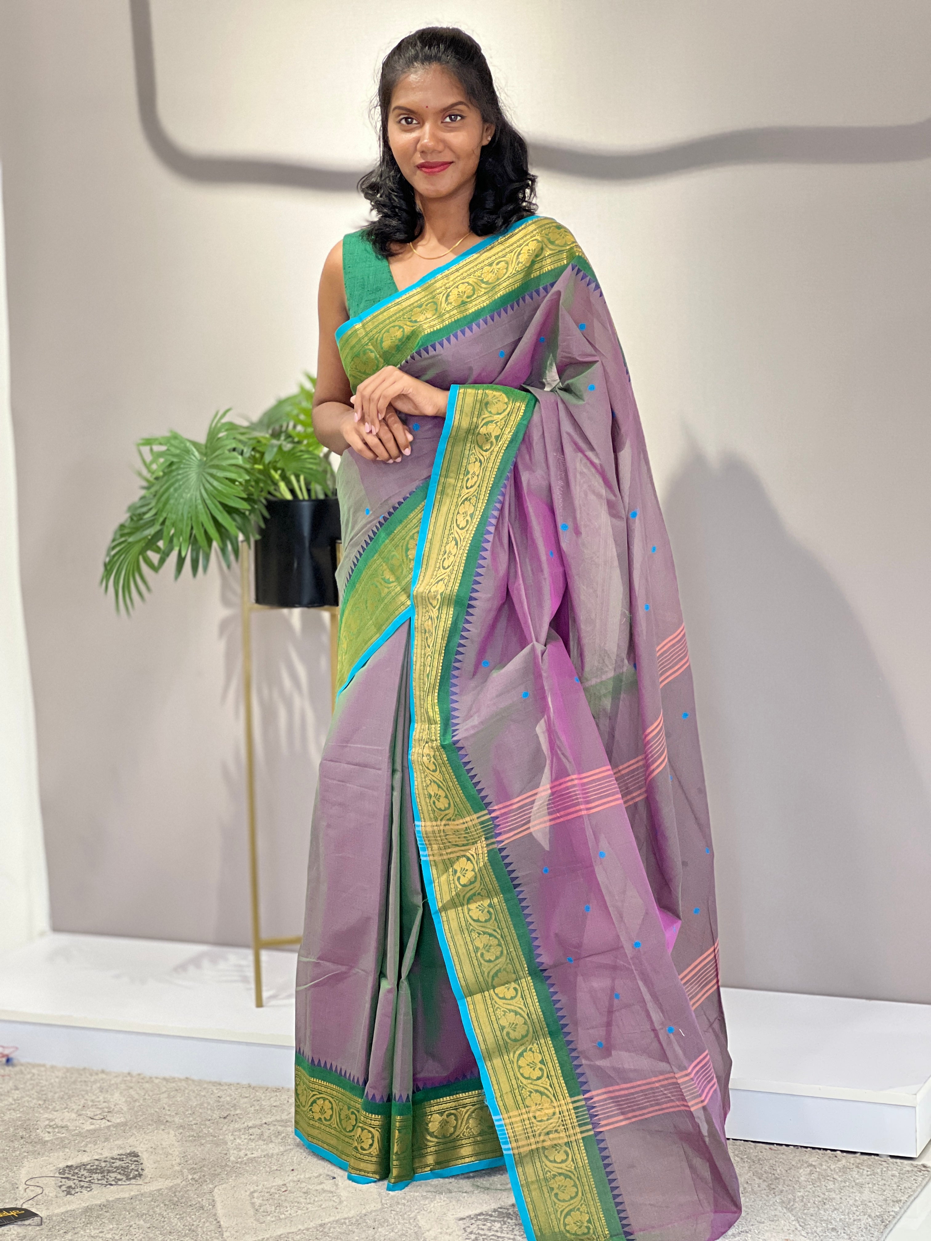 Traditional Kanchi Cotton Sarees  | VR214