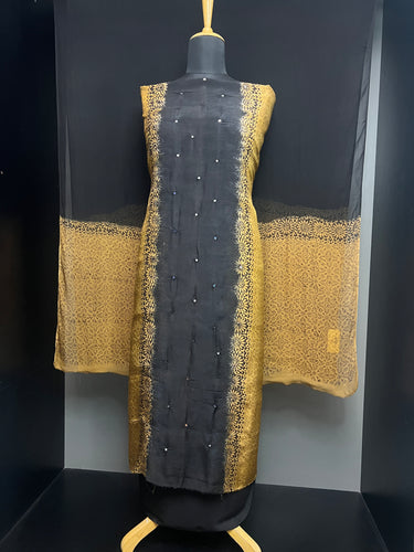 Print With Mirror Detailed Shaded Muslin Silk Salwar Set | SF1171