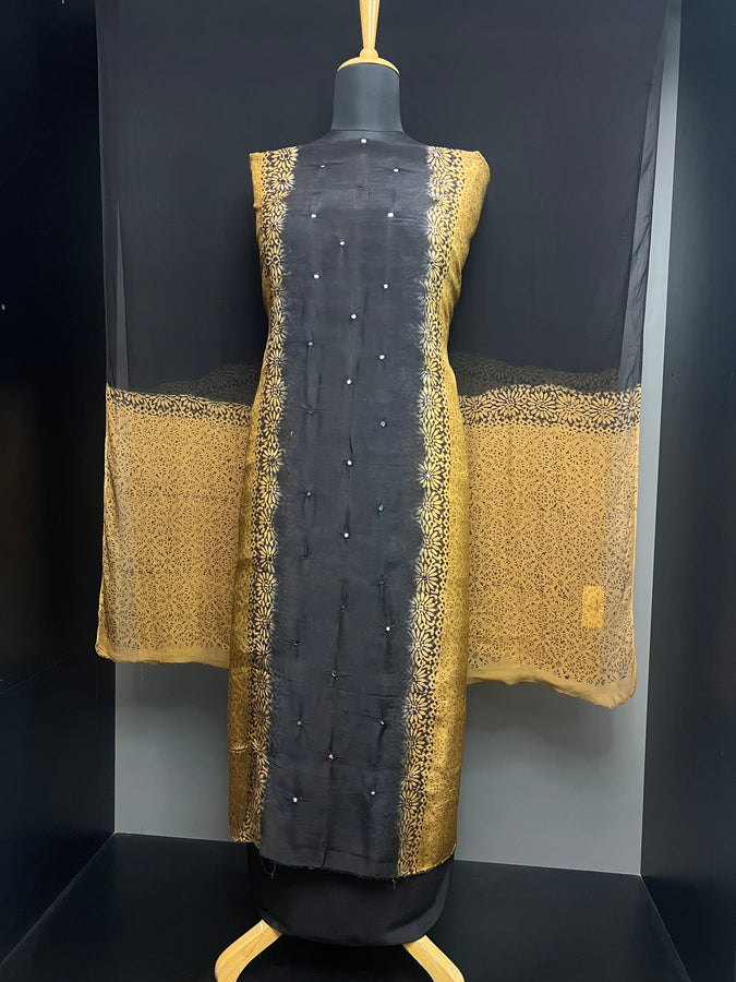 Print With Mirror Detailed Shaded Muslin Silk Salwar Set | SF1171