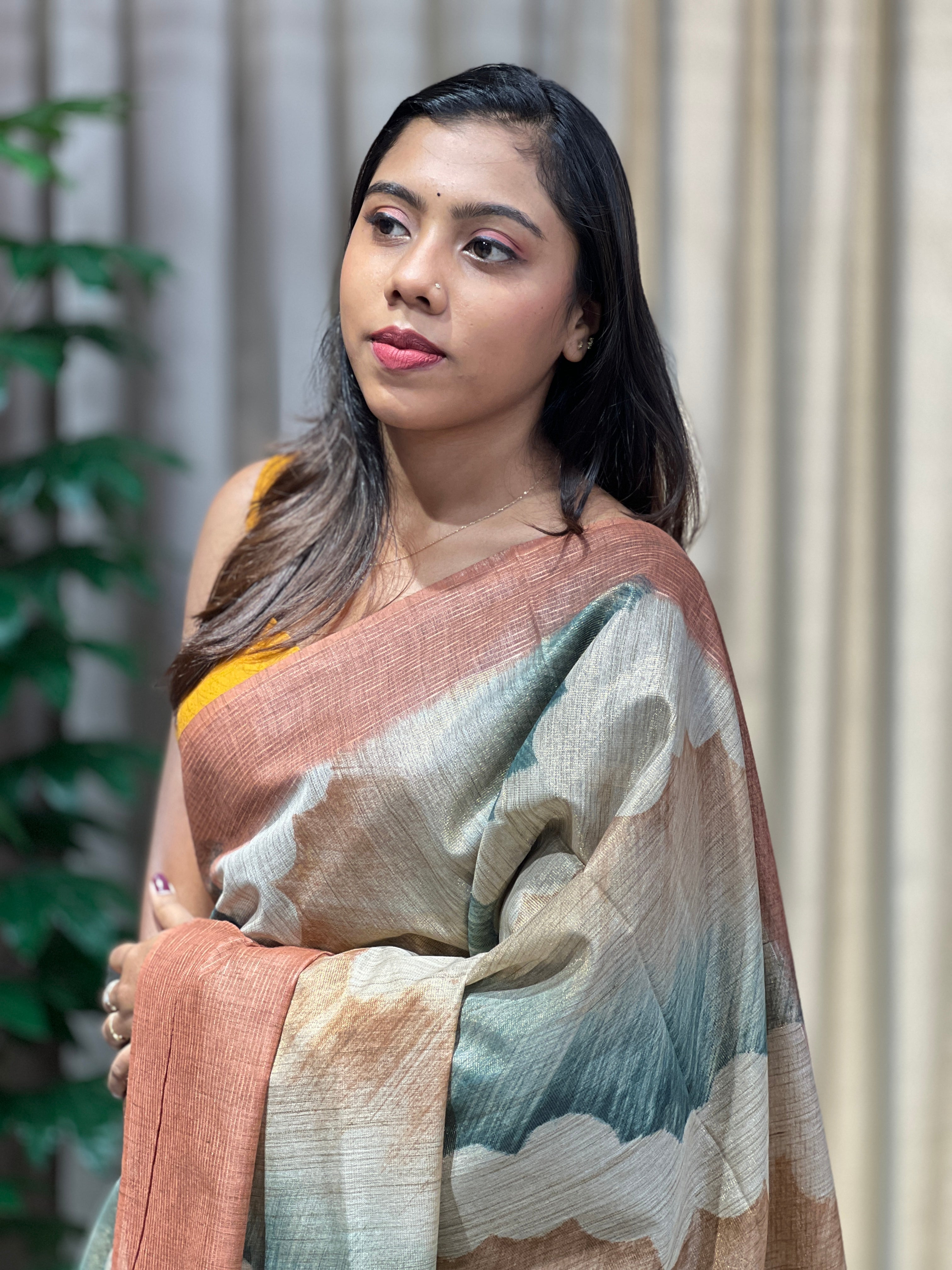 Printed Semi Tussar Saree | PF1088