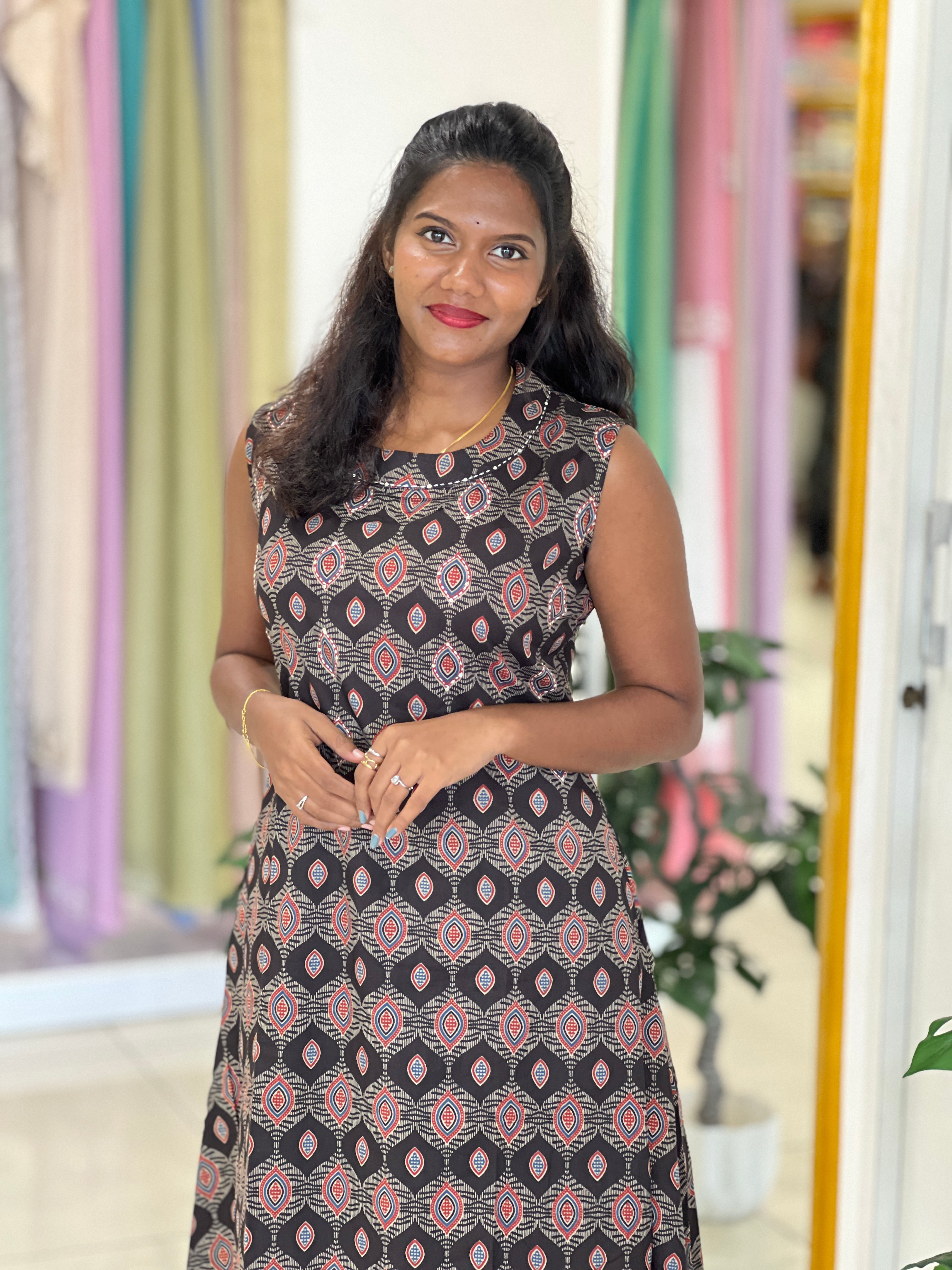 Diamond Pattern Cotton Kurta Set |DVC121