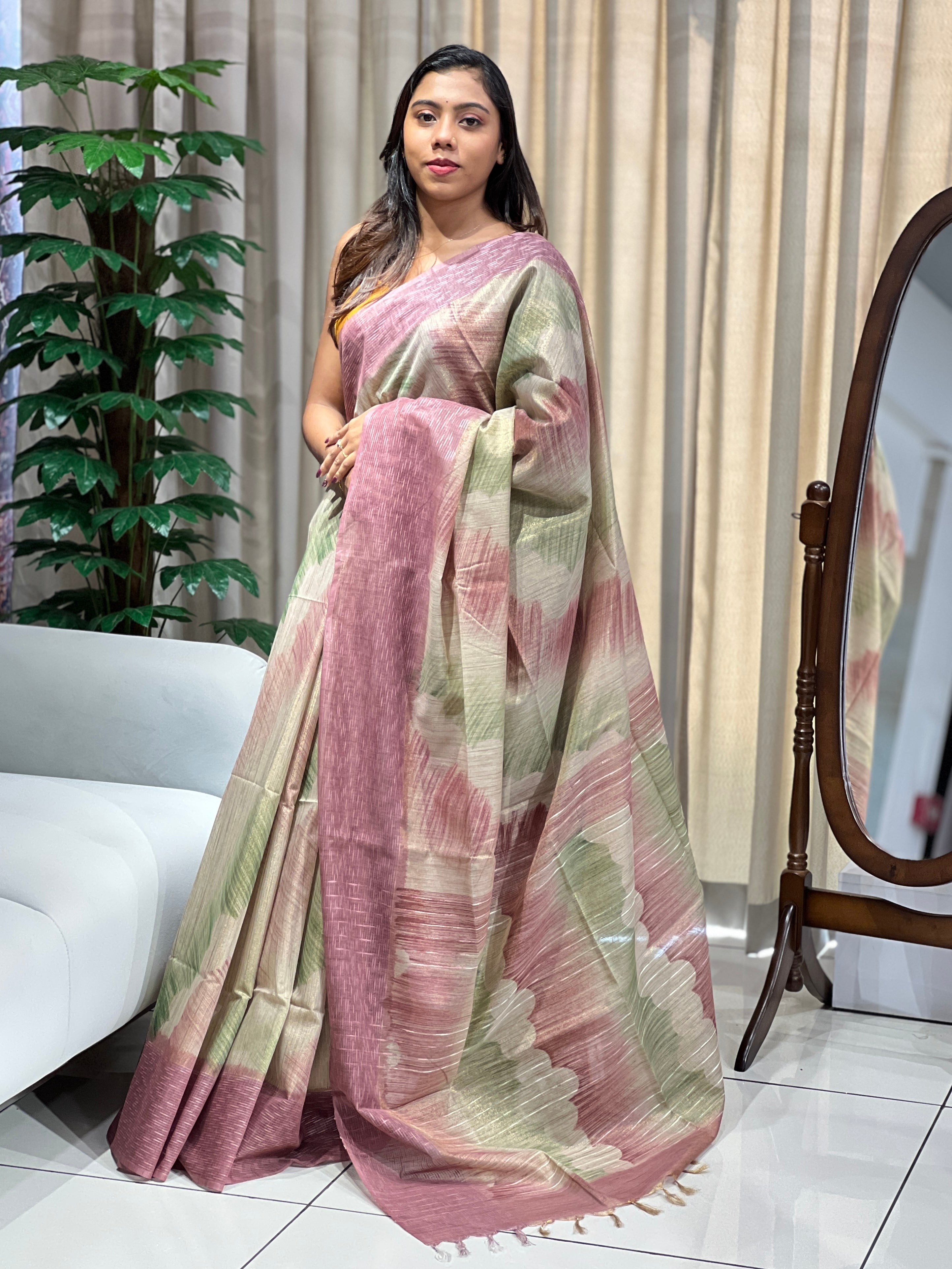 Printed Semi Tussar Saree | PF1087