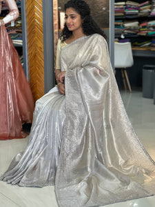 Computerized Machine Embroidery Nylon Organza Saree | ISP121