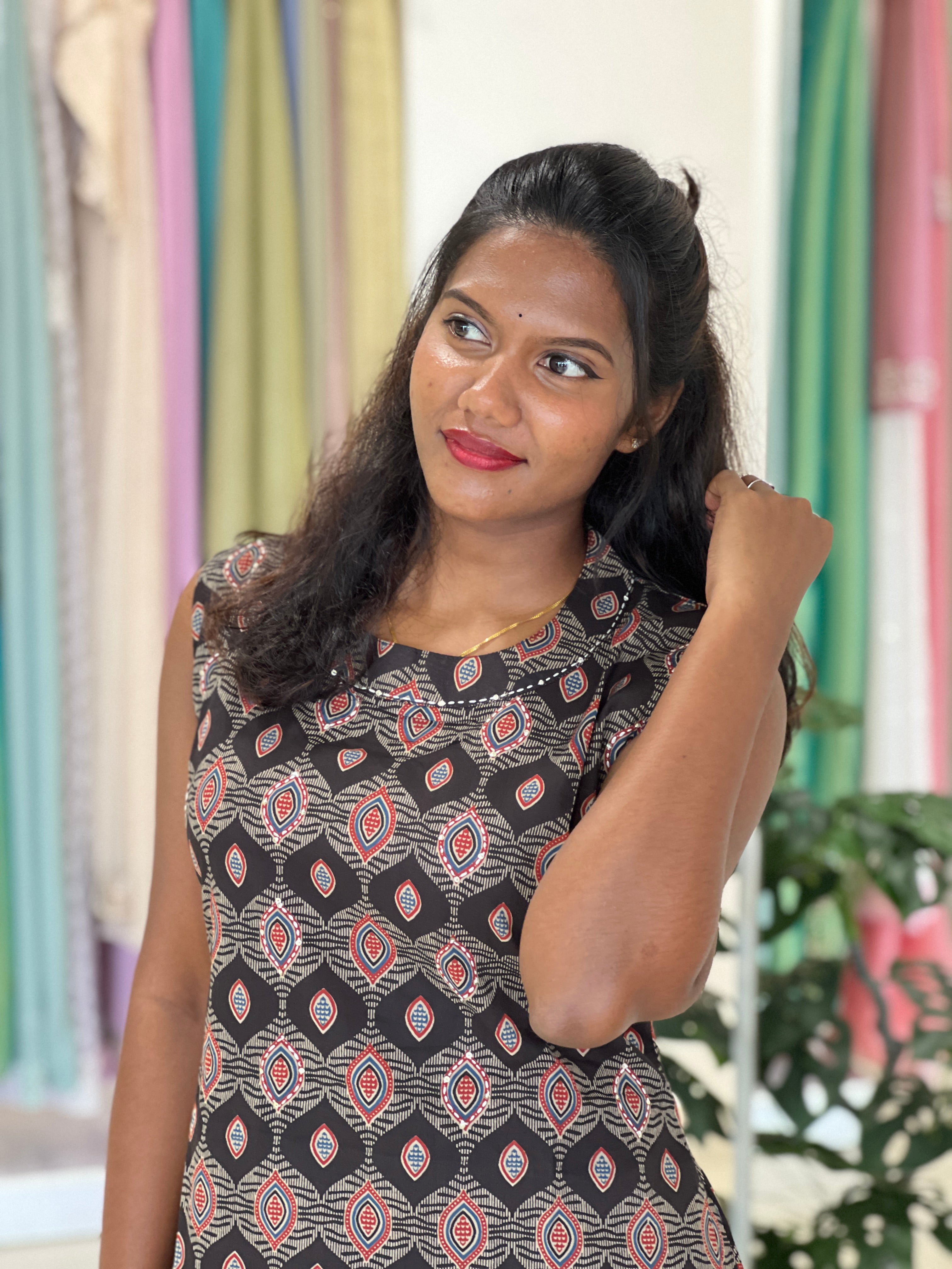 Diamond Pattern Cotton Kurta Set |DVC121