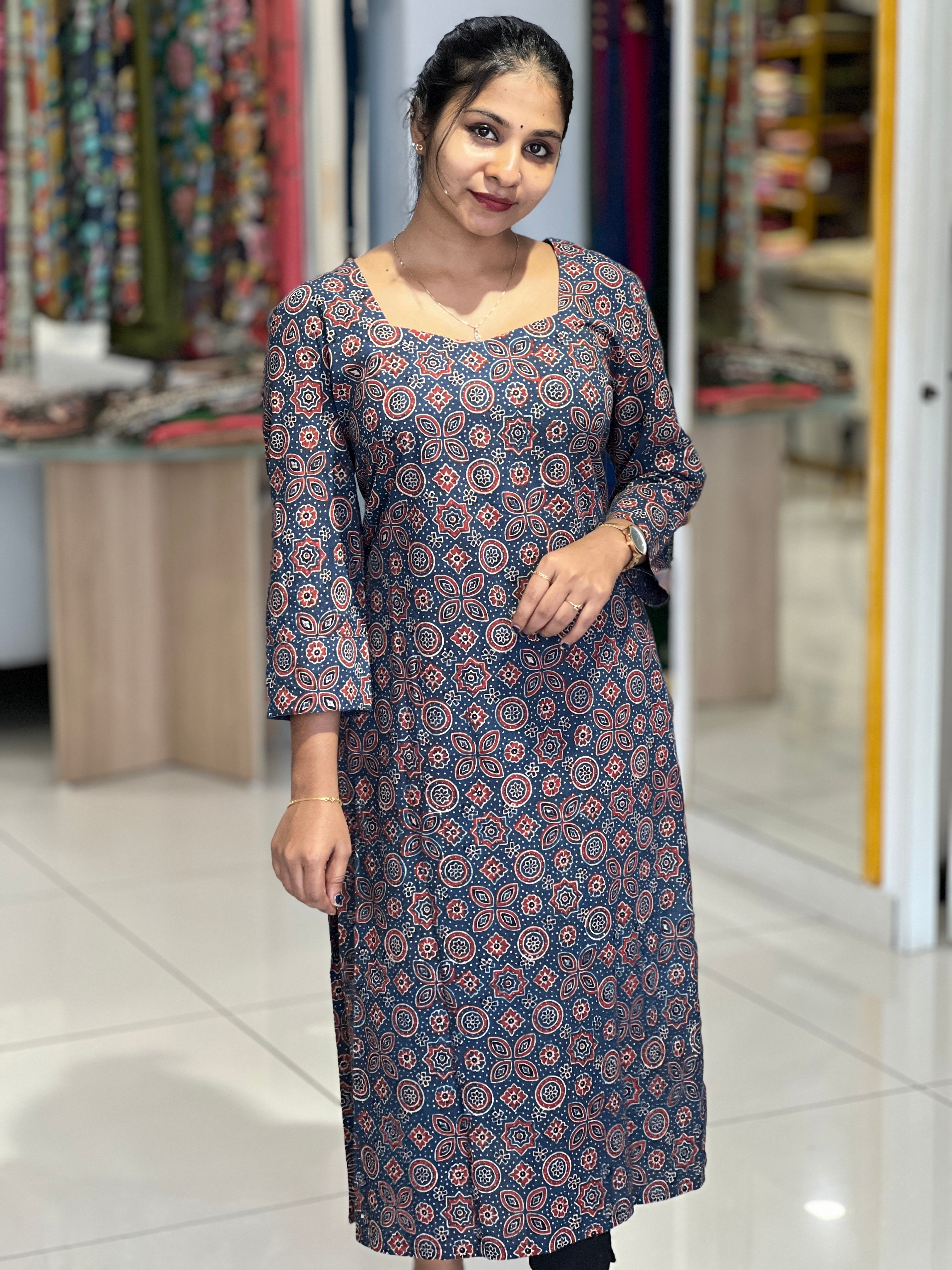 Ajrak Printed Cotton Kurta | DNT264