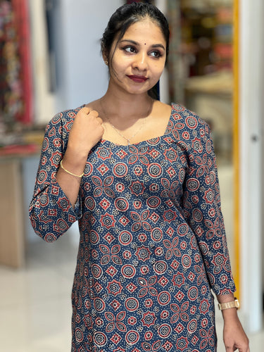 Ajrak Printed Cotton Kurta | DNT264