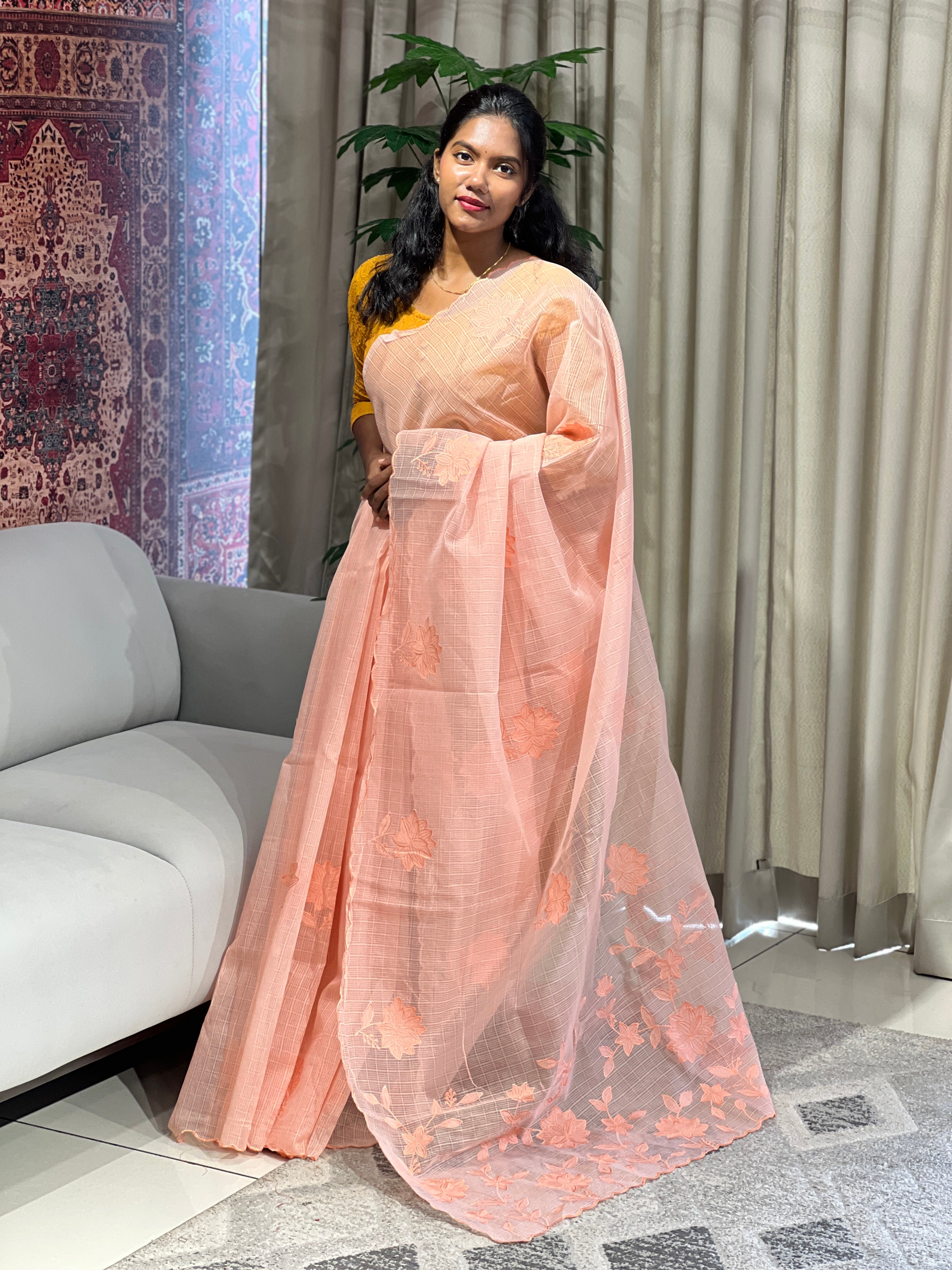 Floral Applique Detailing Kota Saree | BLD1625