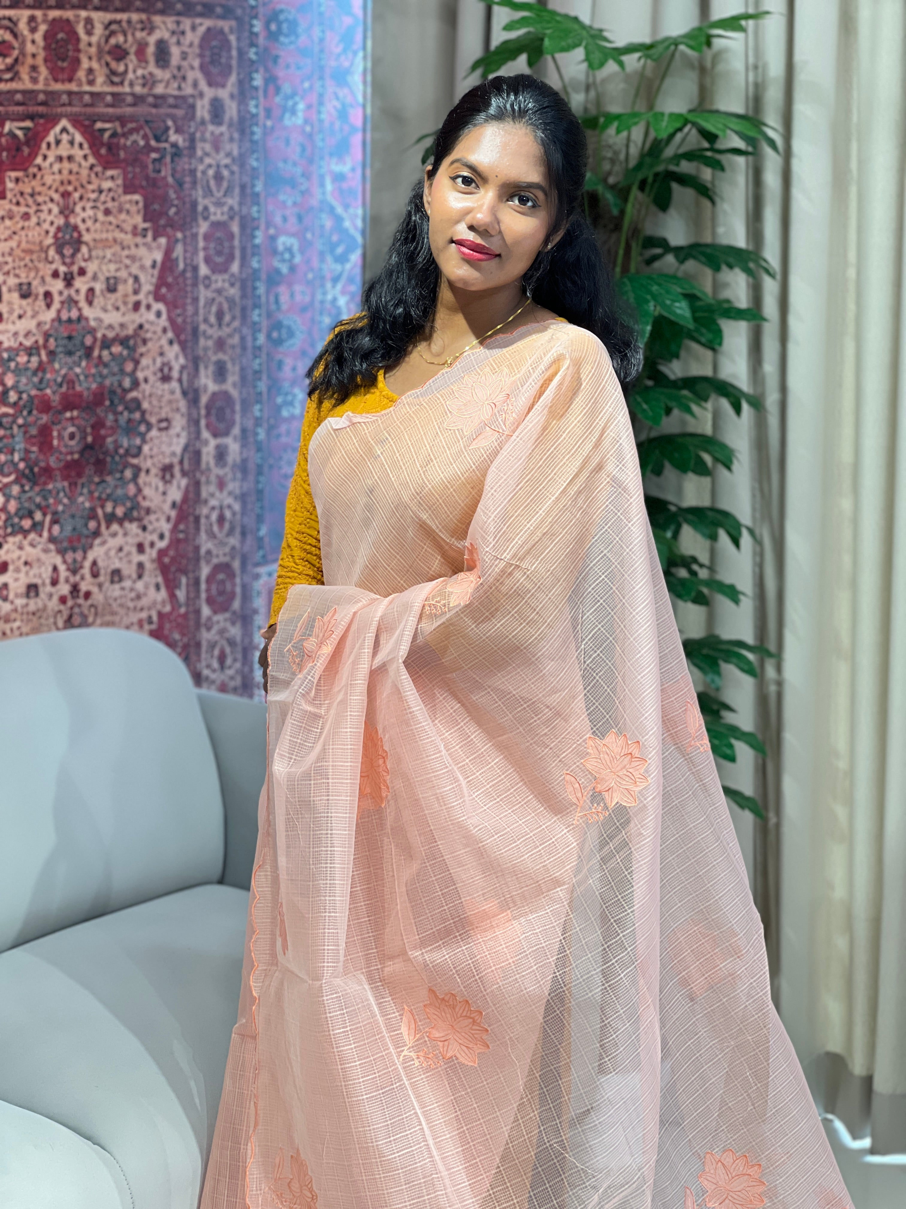 Floral Applique Detailing Kota Saree | BLD1625