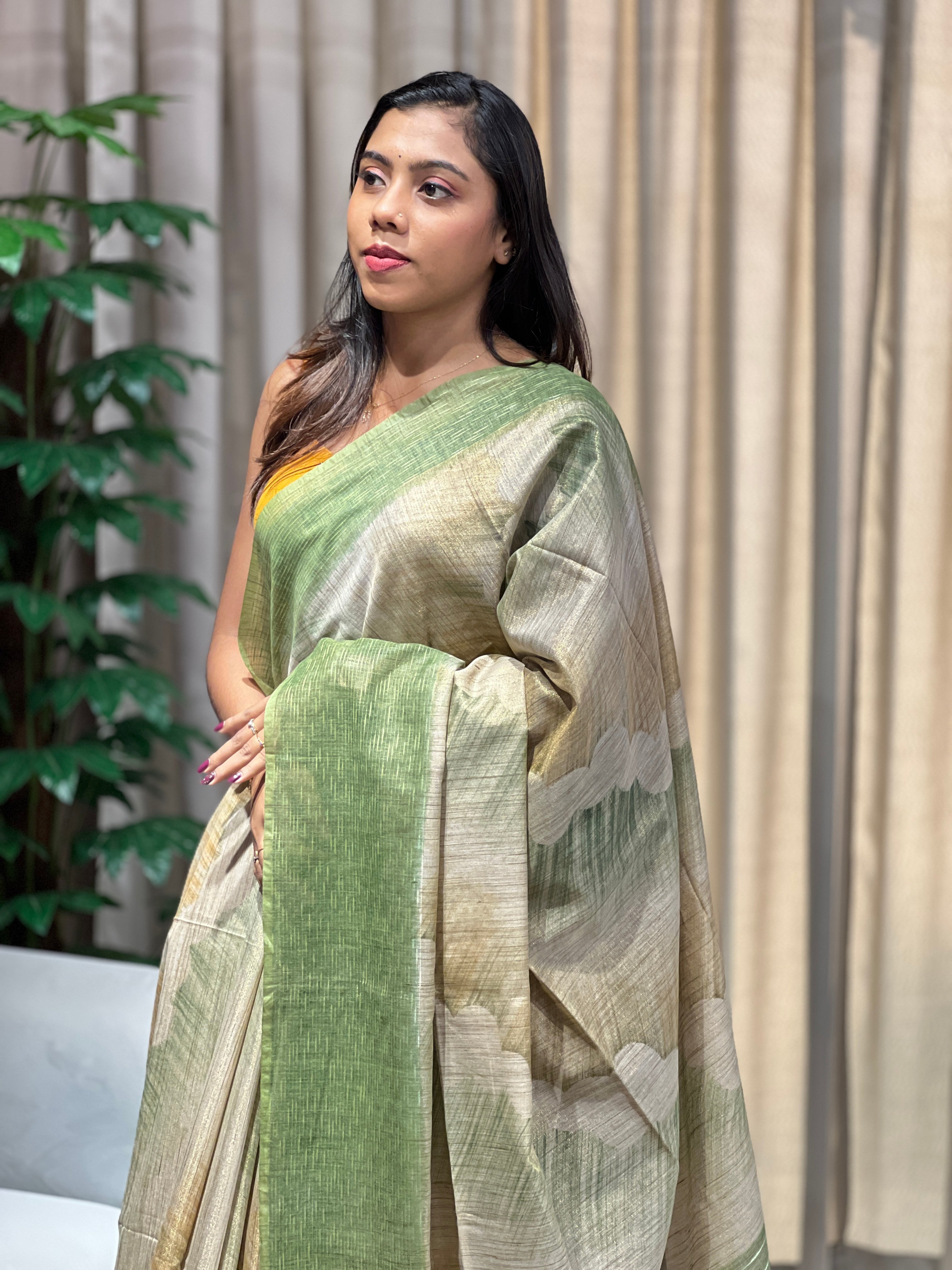 Printed Semi Tussar Saree | PF1089