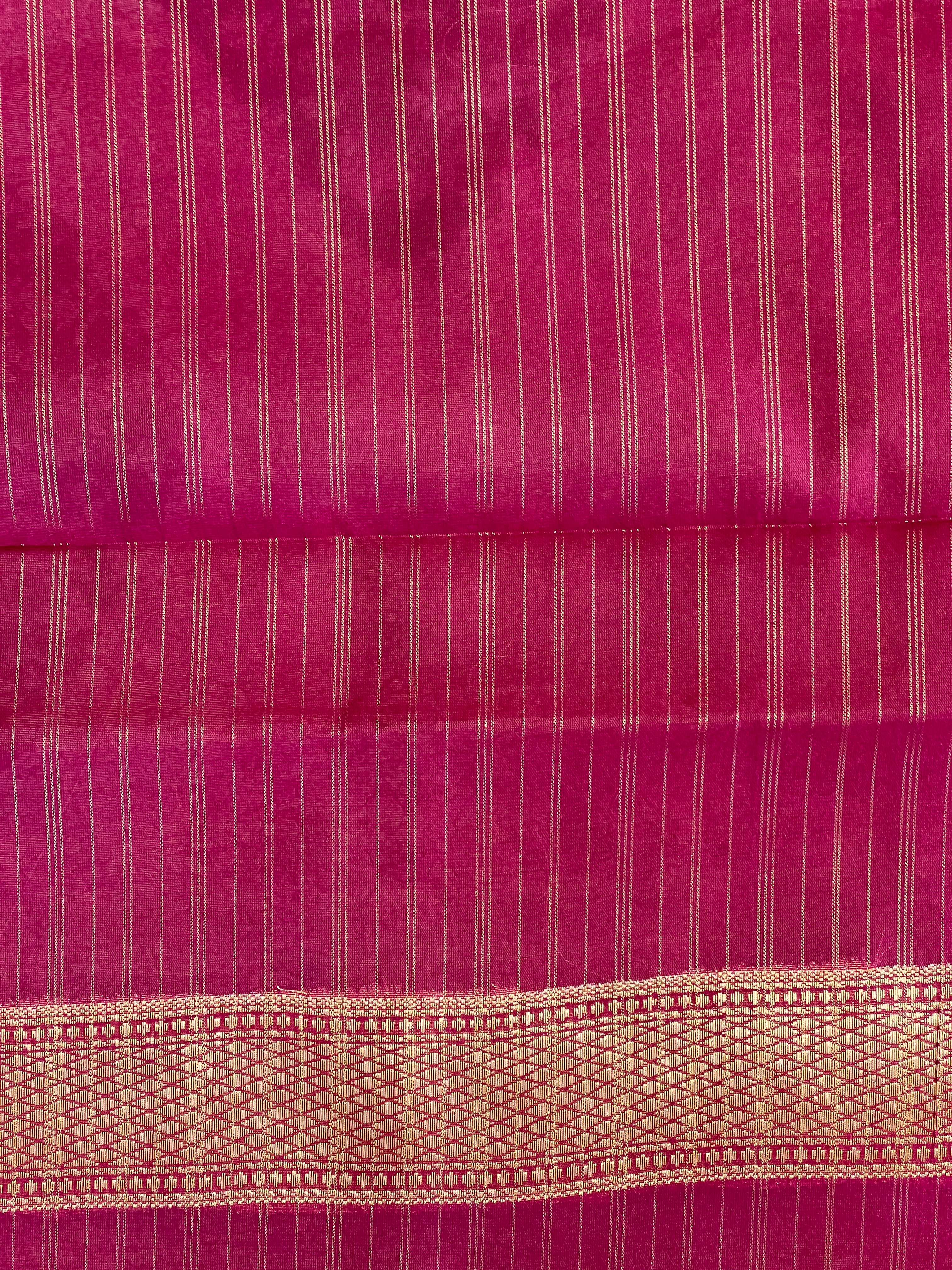 Golden Zari Woven Semi Silk Banarasi Saree | NN486