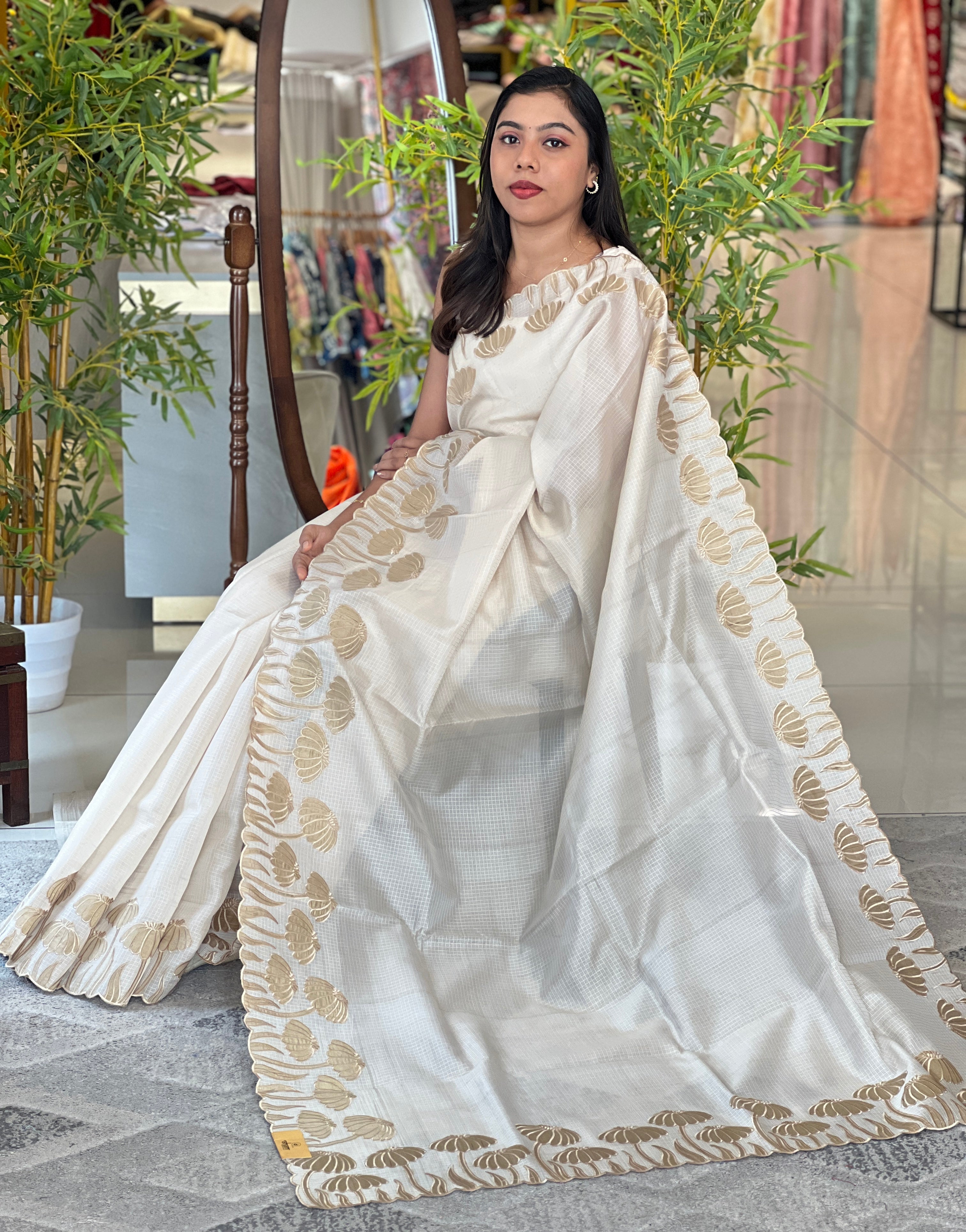 Floral Applique Worked Kota Saree |PKS218