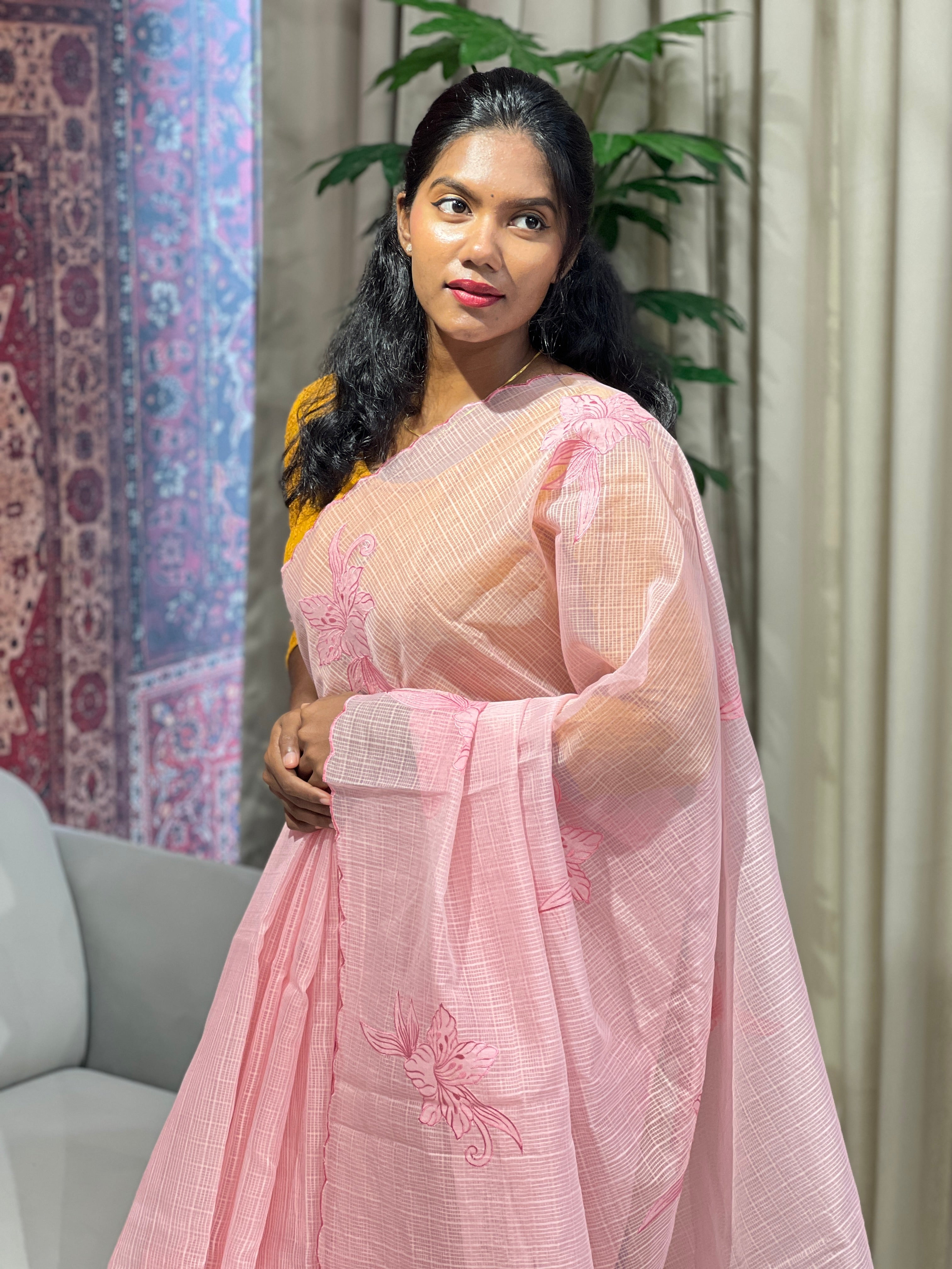 Floral Applique Detailed Kota Saree | BLD1627