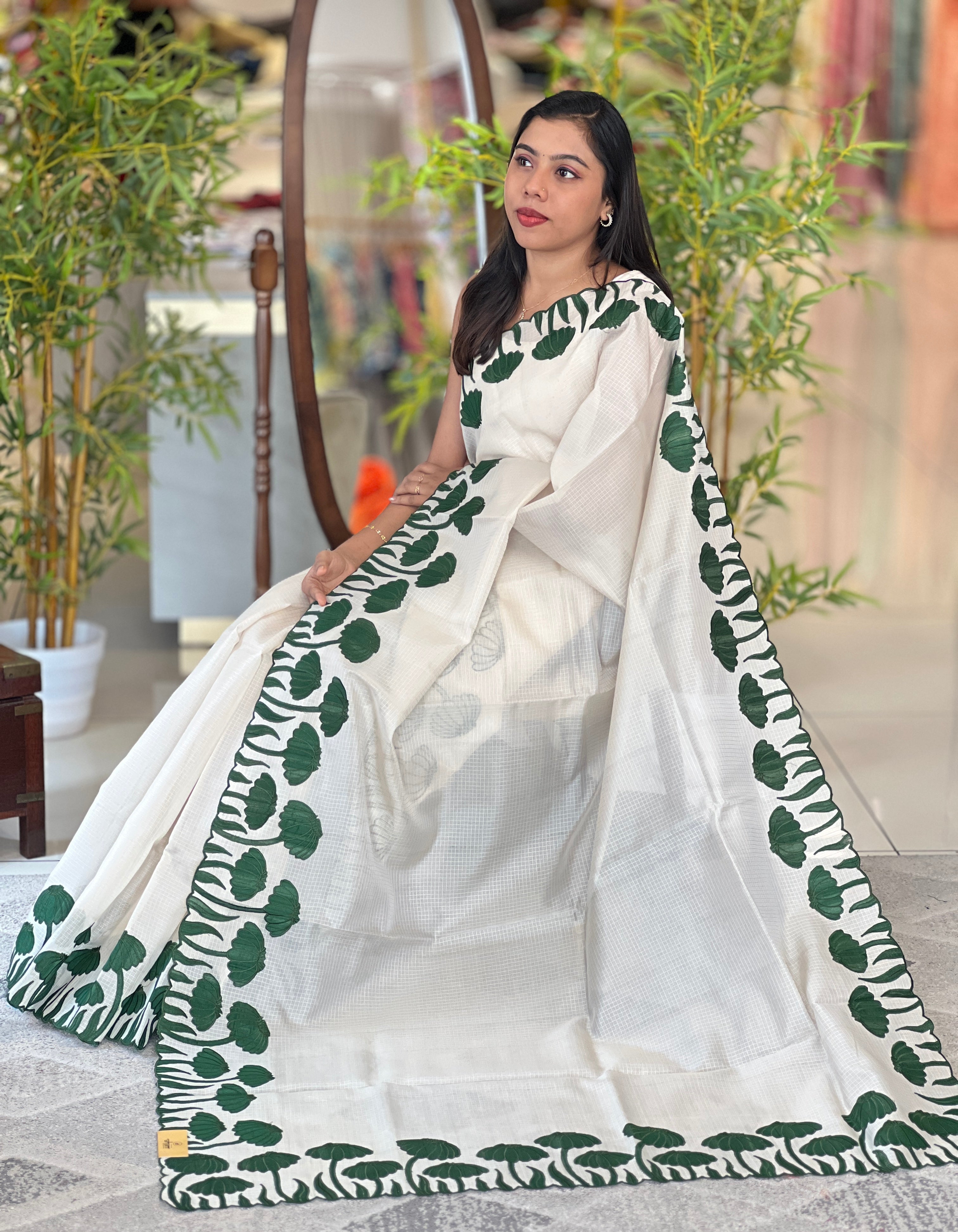 Floral Applique Worked Kota Saree |PKS217