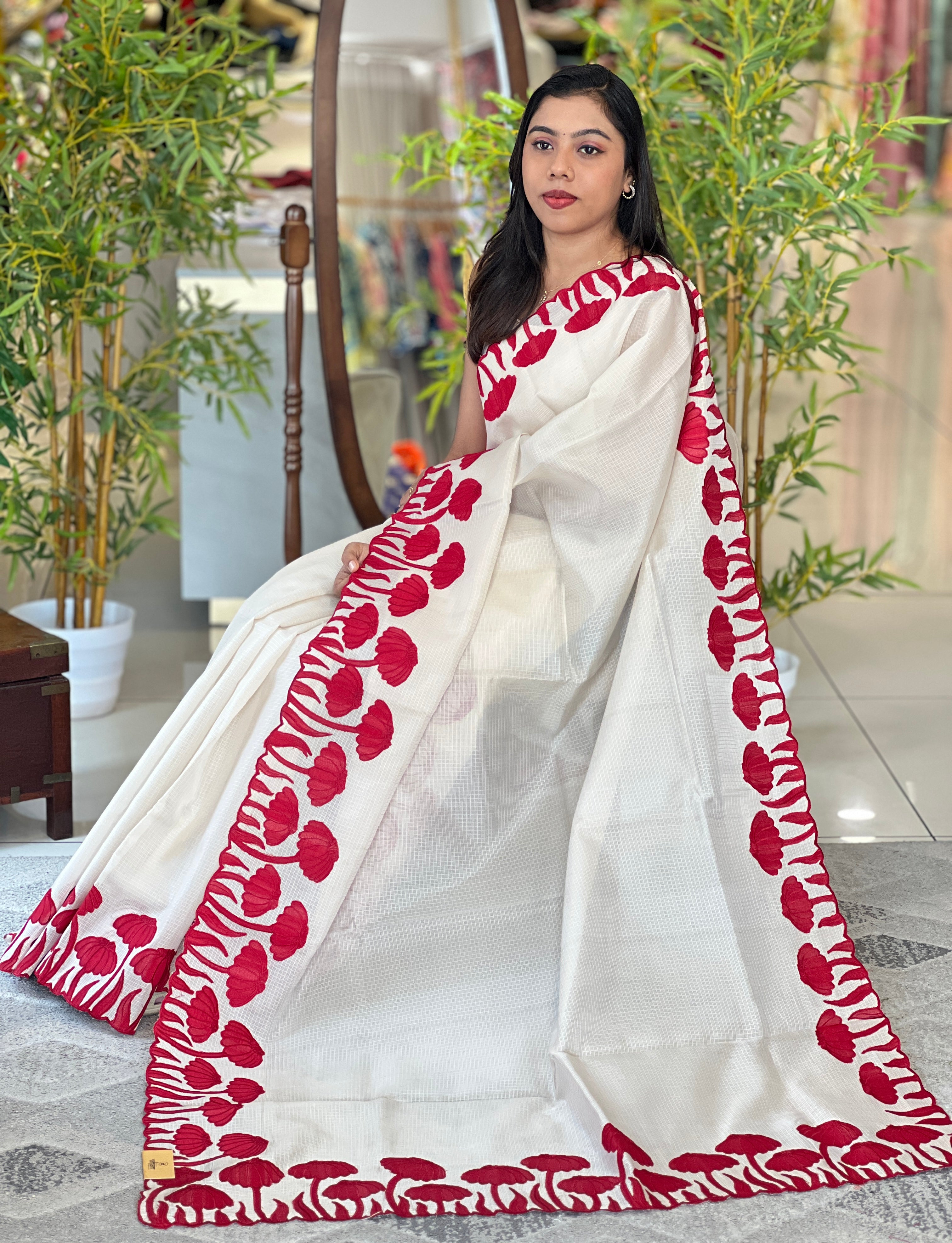 Floral Applique Worked Kota Saree |PKS221